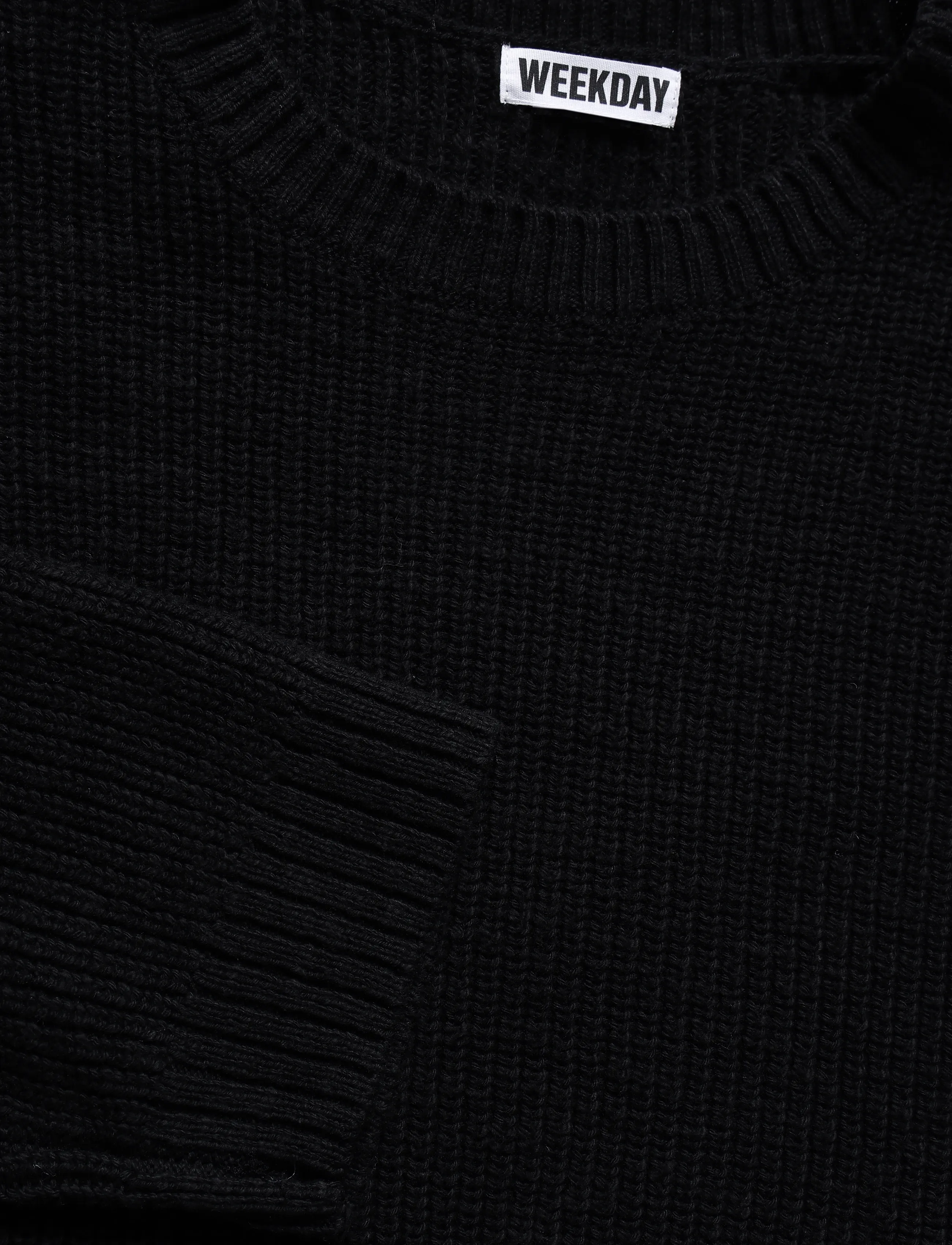 Weekday - Relaxed Cotton Jumper - rundhals - black - 2