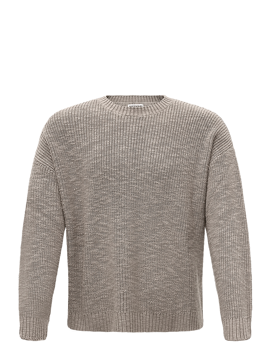 Weekday - Relaxed Cotton Jumper - rund hals - dark mole - 0
