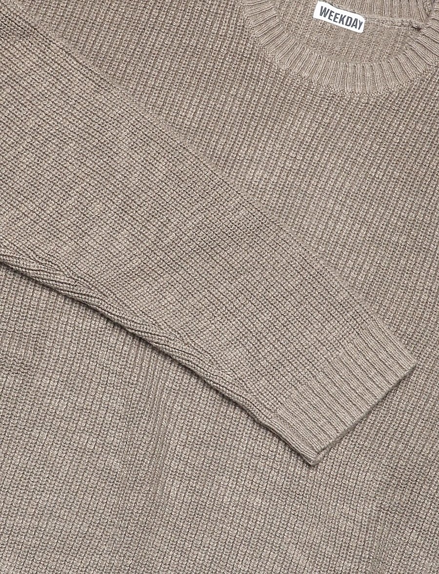 Weekday - Relaxed Cotton Jumper - rund hals - dark mole - 2