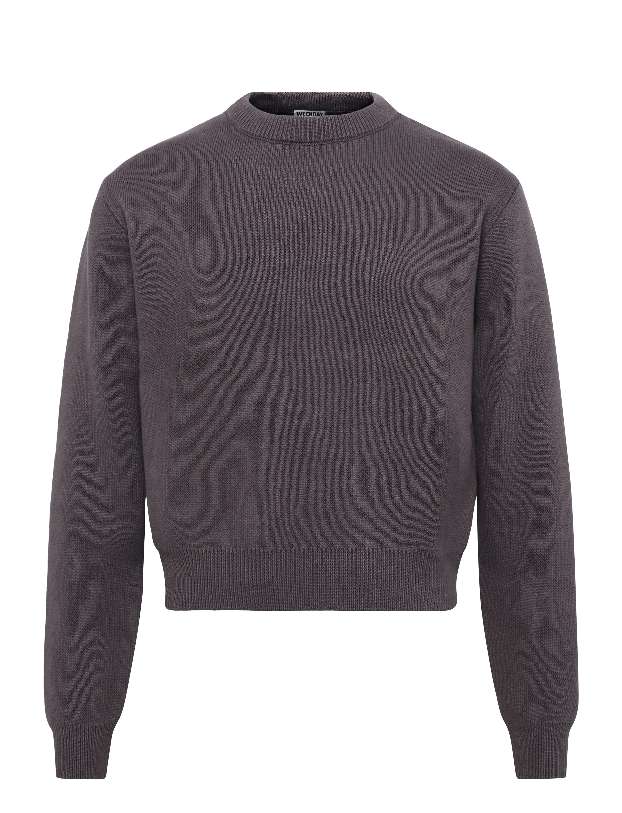 Weekday Virgil Cotton Jumper - Round Necks - DUSTY PLUM / purple
