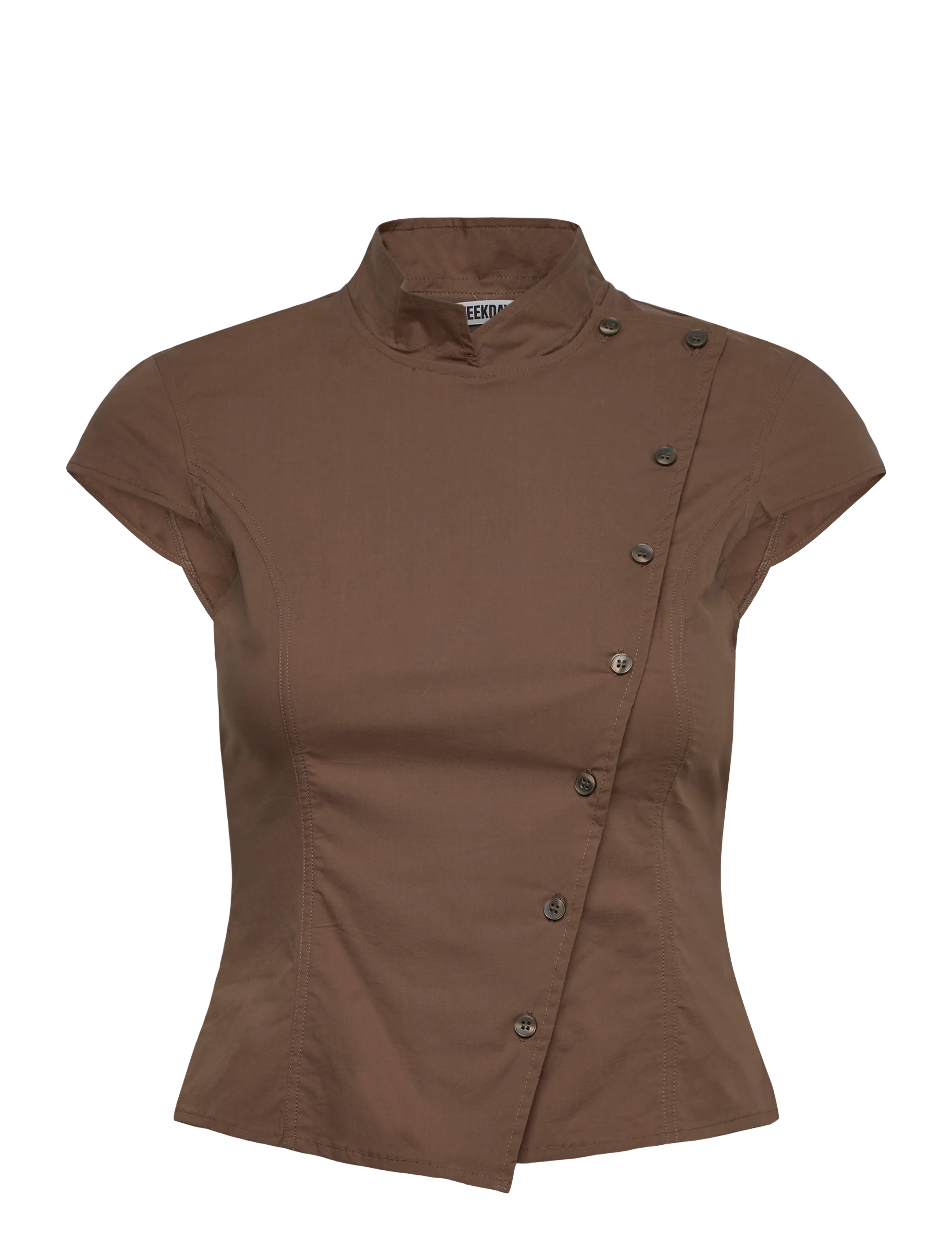 Weekday Asymmetric buttoned top - Weekday - WHITE LIGHT / brown