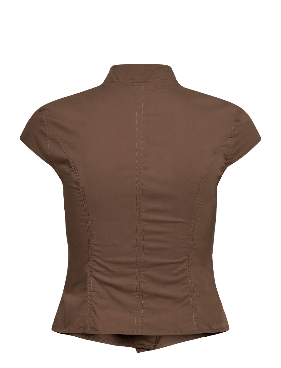 Weekday - Asymmetric buttoned top - kurzärmlige hemden - white light - 1