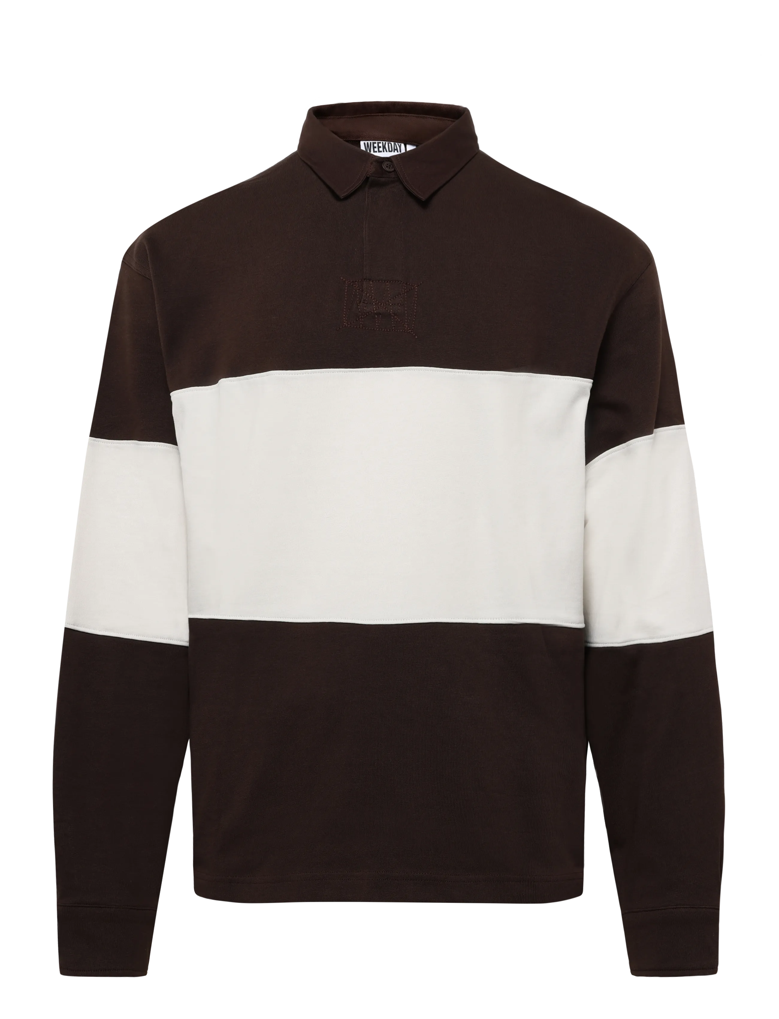 Weekday Boxy rugby shirt - Strickmode - DARK BROWN / brown