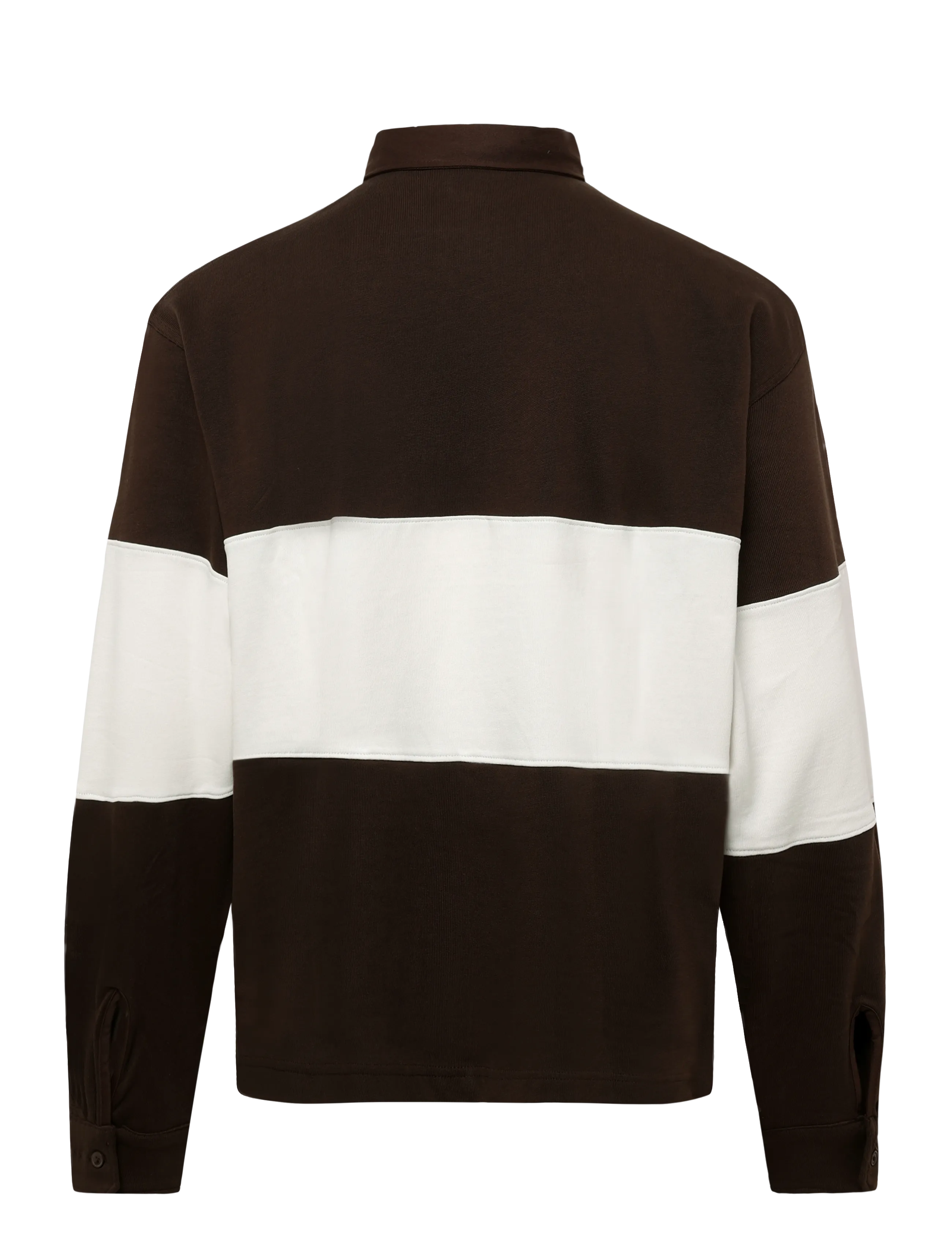 Weekday - Boxy rugby shirt - langärmelige strick-polohemden - dark brown - 1