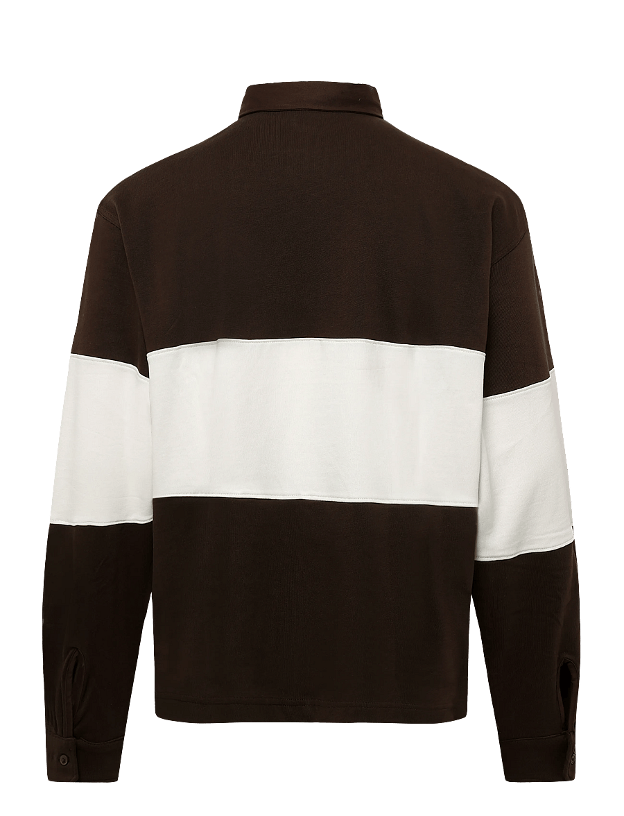 Weekday - Boxy rugby shirt - langärmelig - dark brown - 1