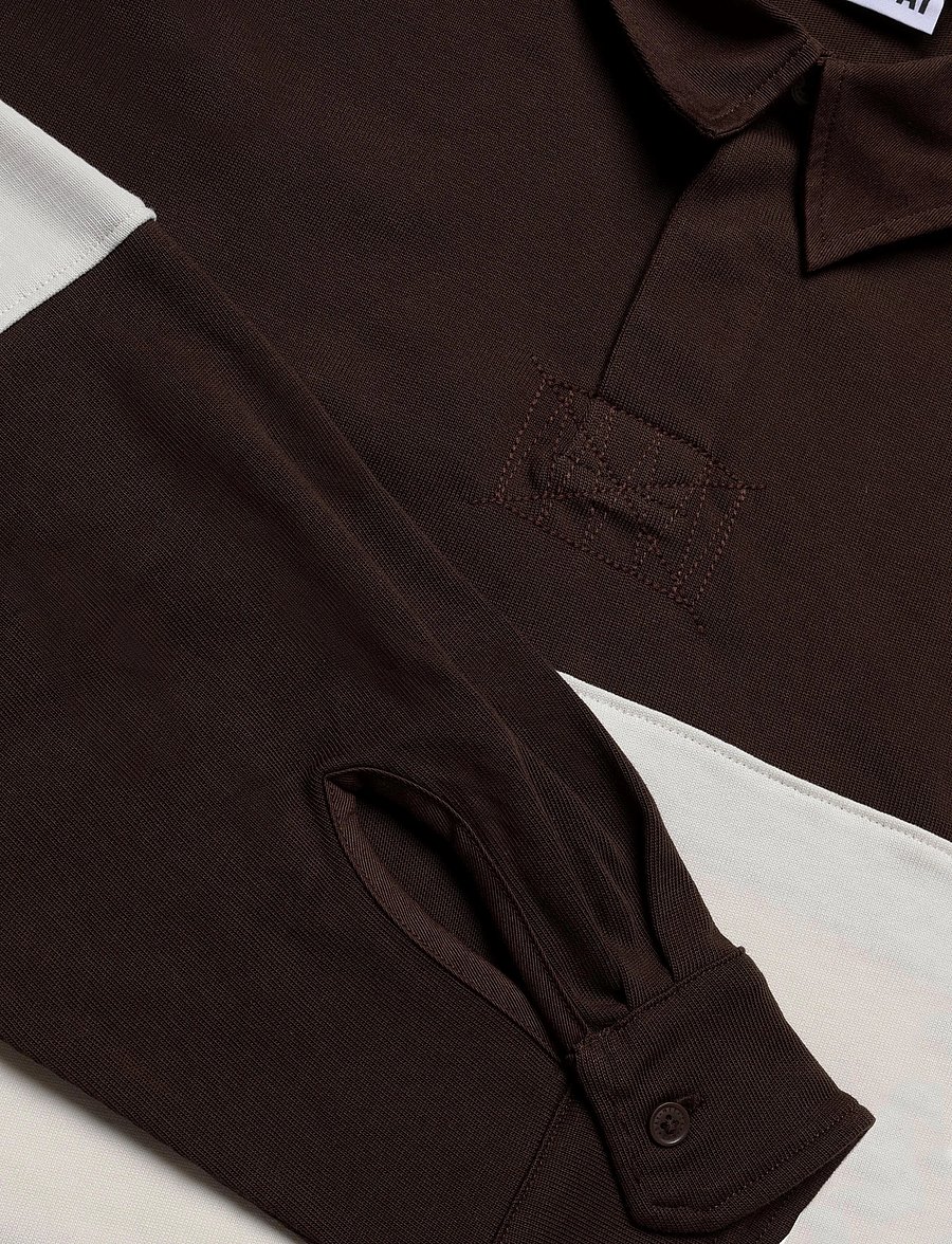 Weekday - Boxy rugby shirt - langärmelig - dark brown - 2