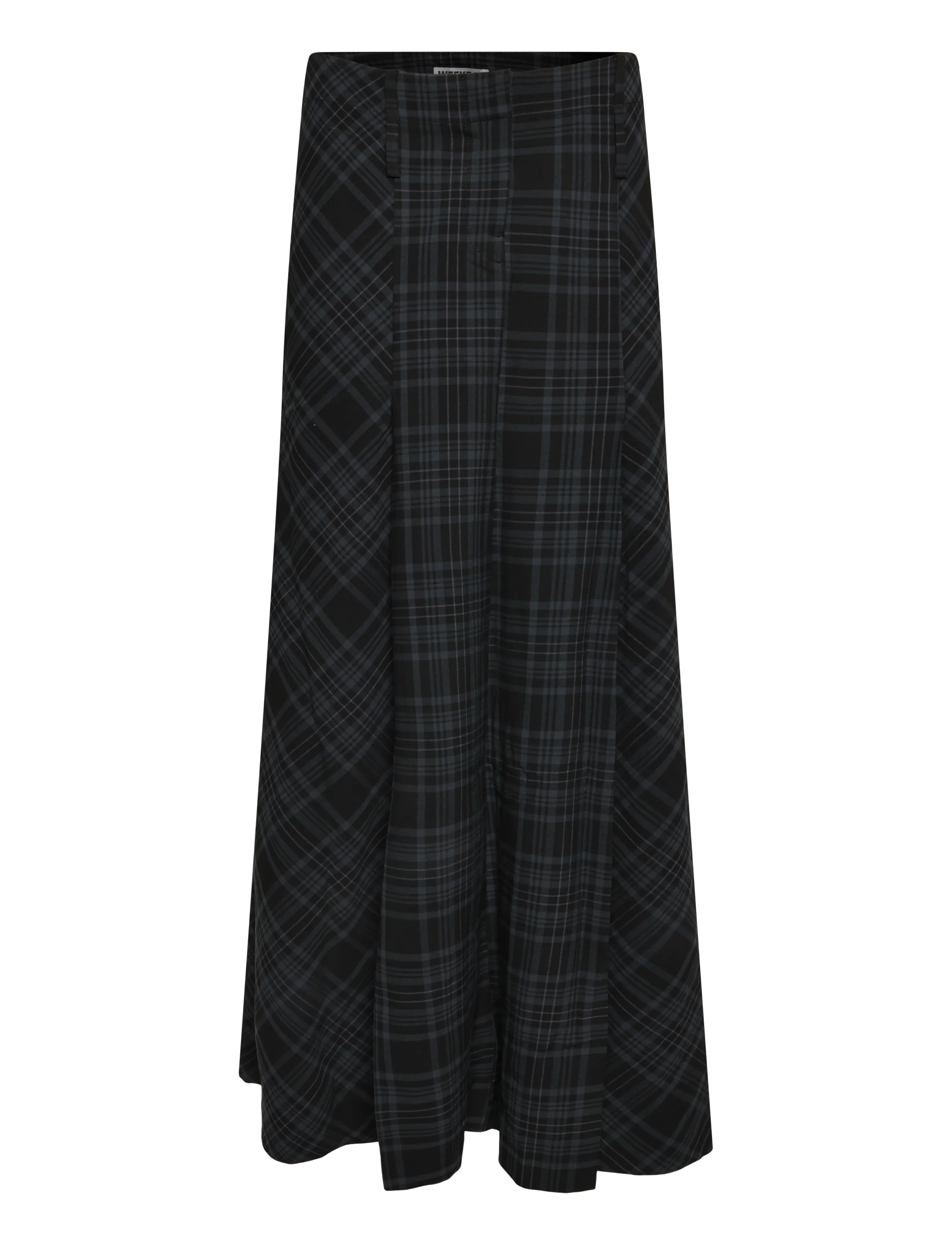 Weekday Noelle long skirt - Mode trends - BLACK/NAVY CHECK / black