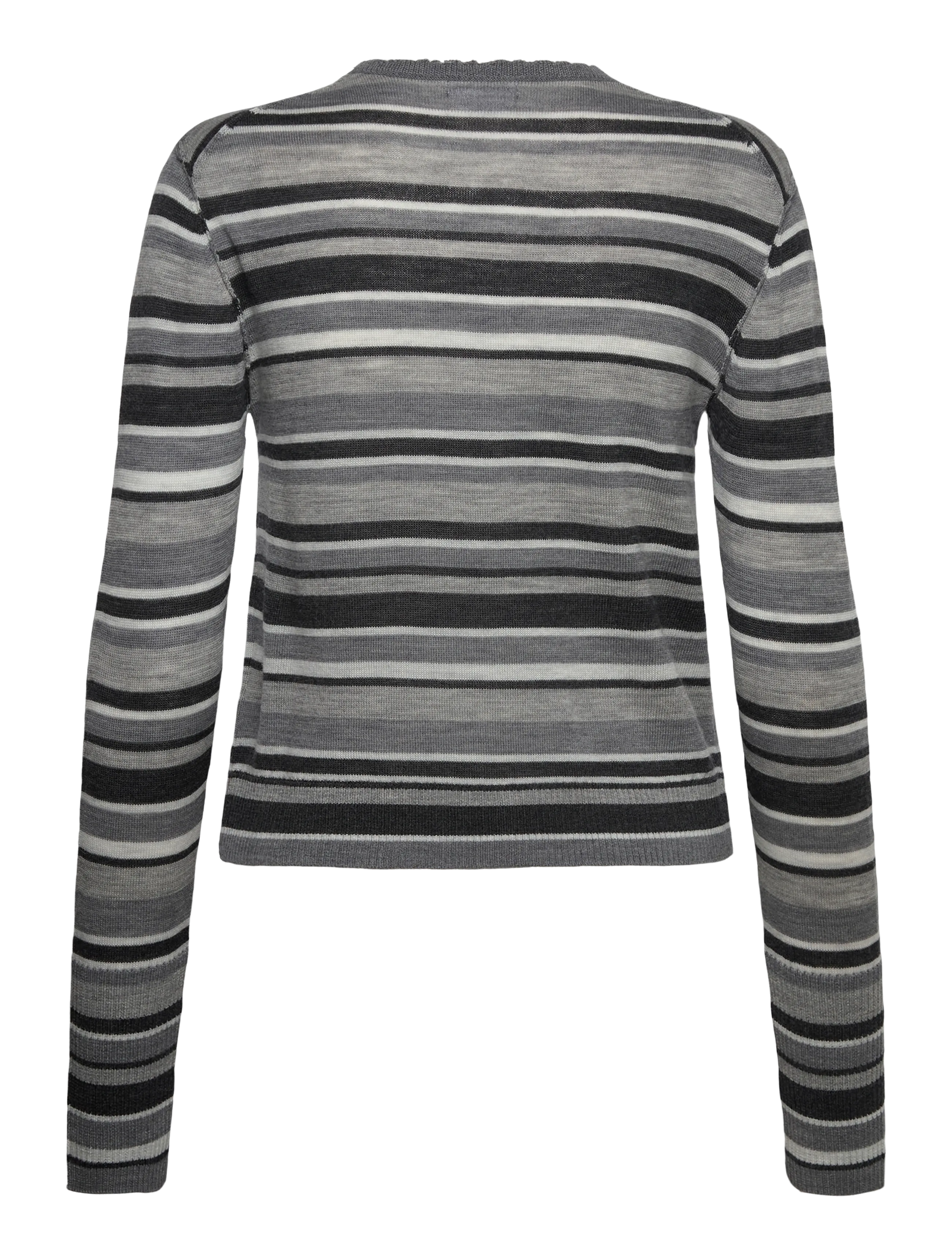 Weekday - Fitted Meriono cardigan - grey melange stripe - 1