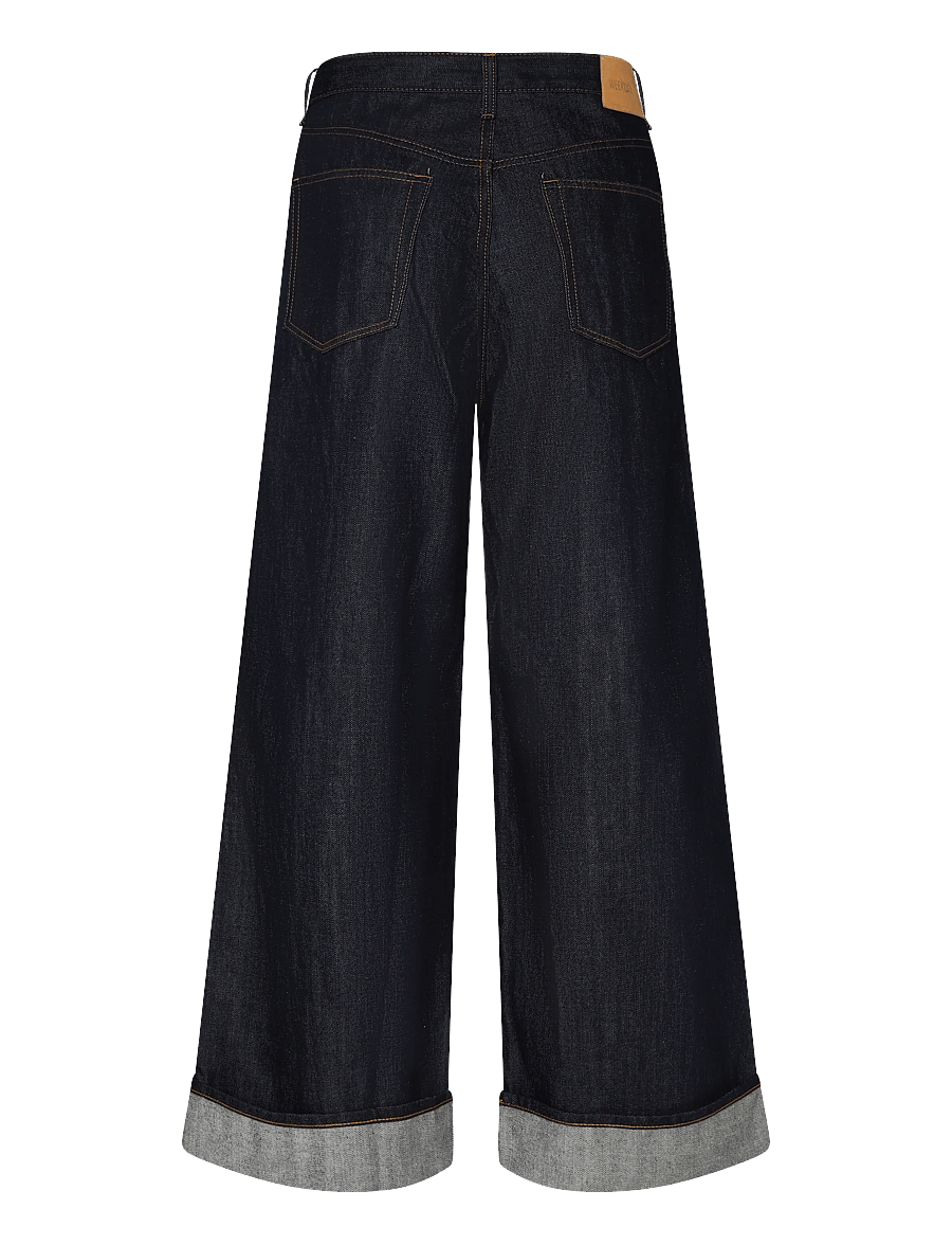 Weekday - Solar Fold Up Regular Loose Wide Unisex Jeans - weite jeans - resin blue rinse - 1