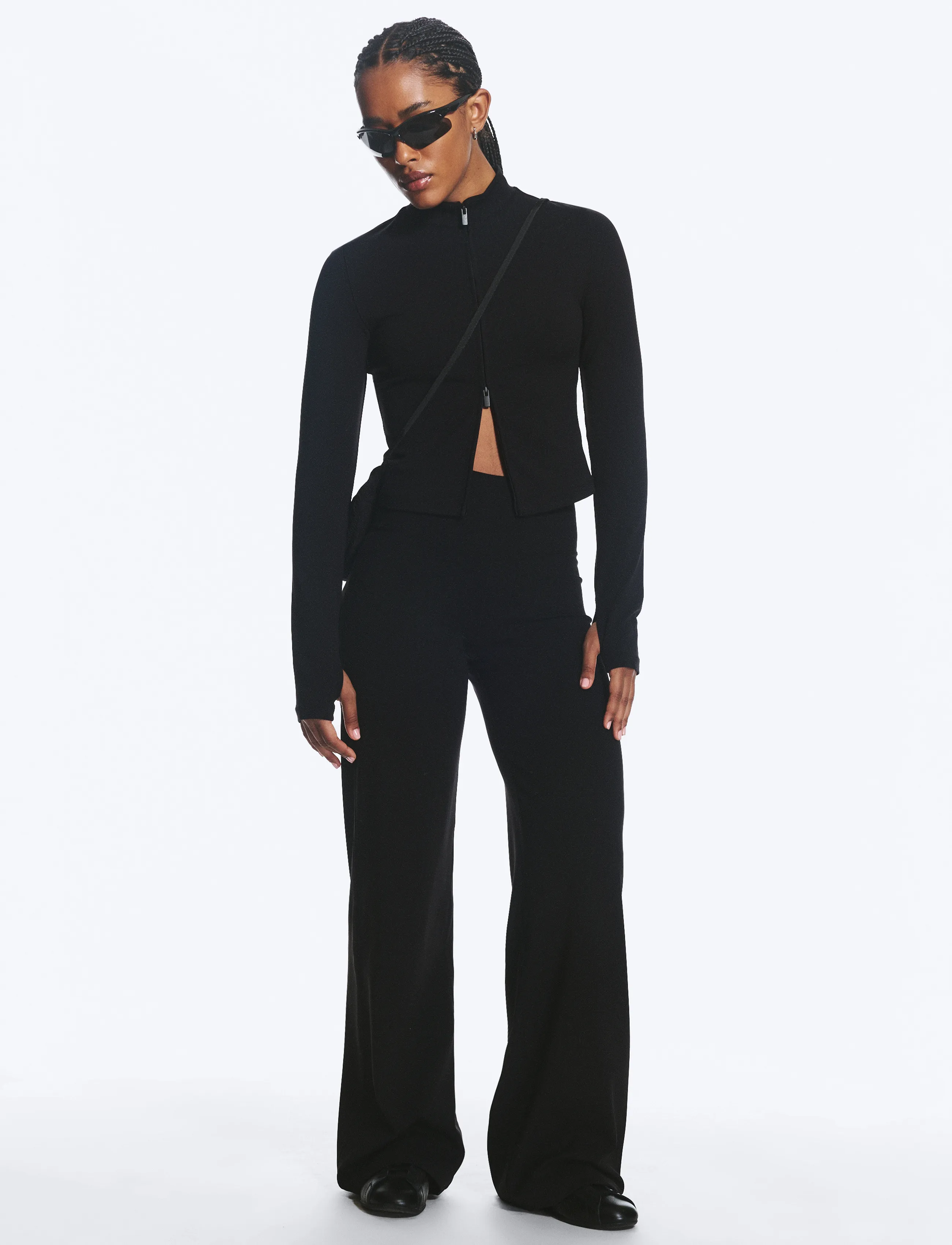 Weekday - Relaxed Sports Trousers - wide leg trousers - black - 0