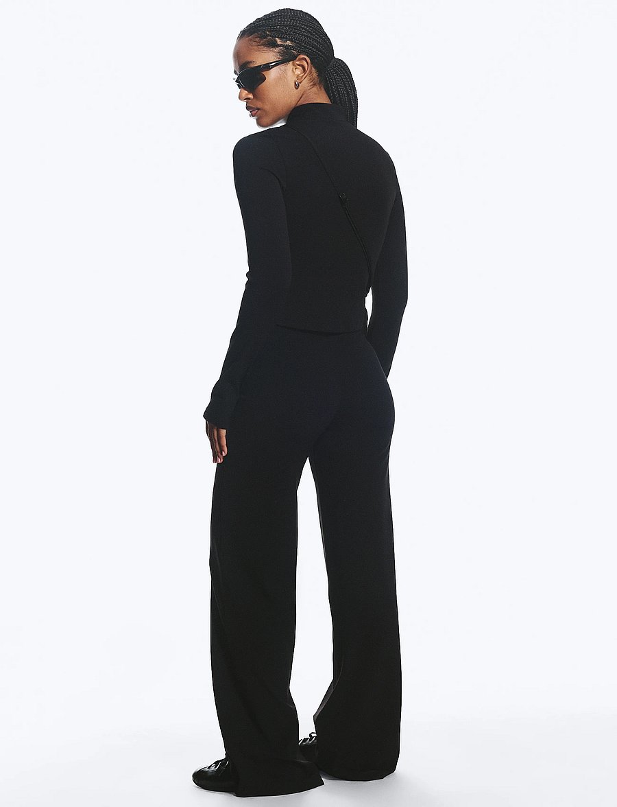 Weekday - Relaxed Sports Trousers - wide leg trousers - black - 5