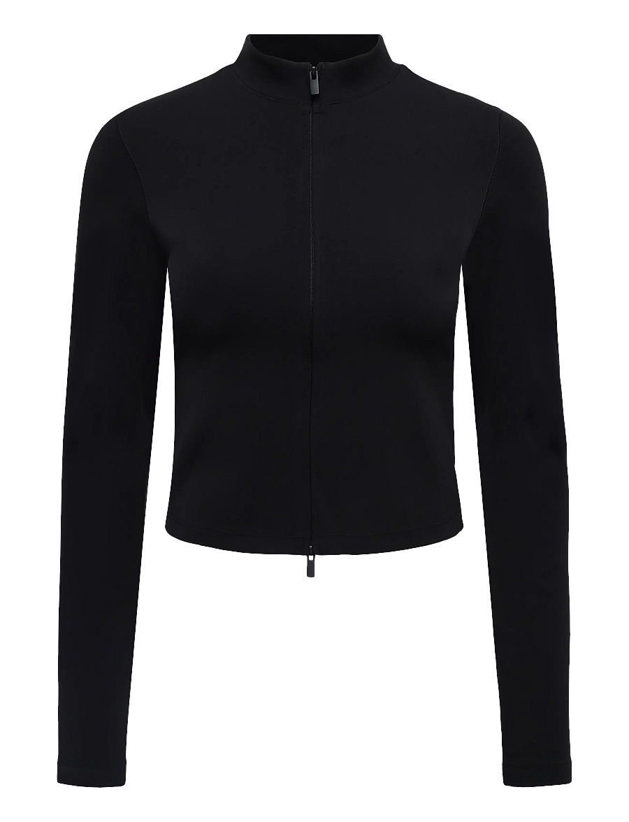 Weekday - Zipped Sports Jacket - crop tops - black - 0
