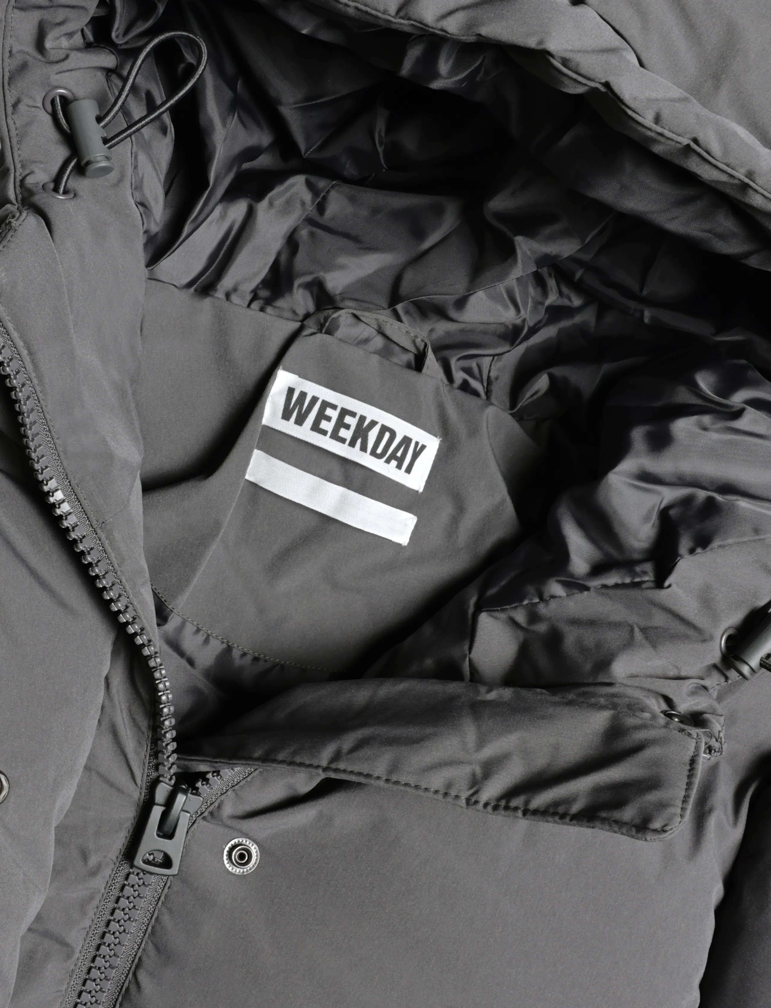 Weekday - Dust Waisted Puffer Jacket - vinterjakker - dark grey - 2
