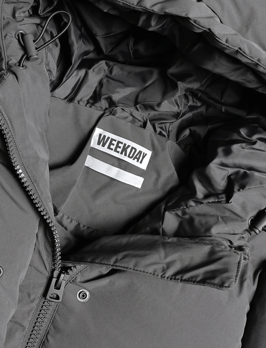 Weekday - Dust Waisted Puffer Jacket - vinterjakker - dark grey - 2