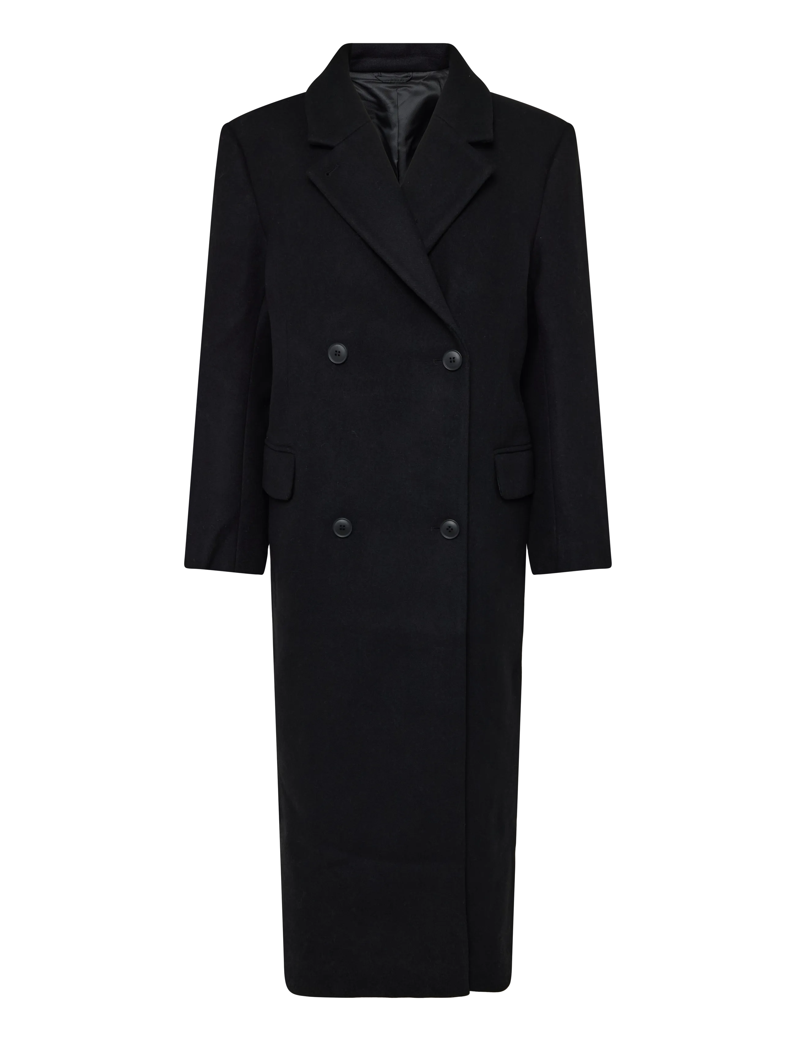 Weekday Logan Double-Breasted Wool-Blend Coat - Jackets & Coats - BLACK / black