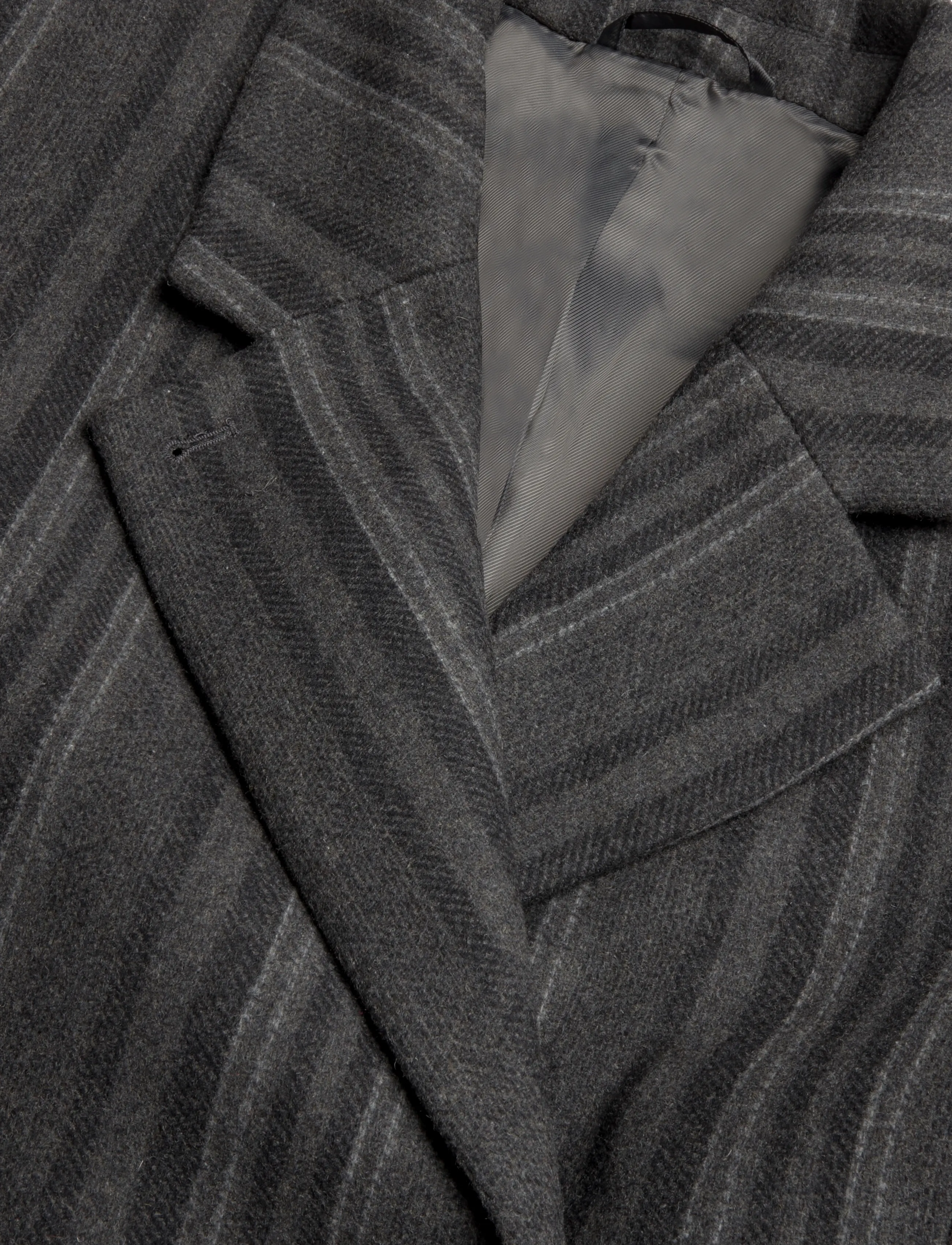 Weekday - Logan Double-Breasted Wool-Blend Coat - vinterjackor - dark grey stripe - 2