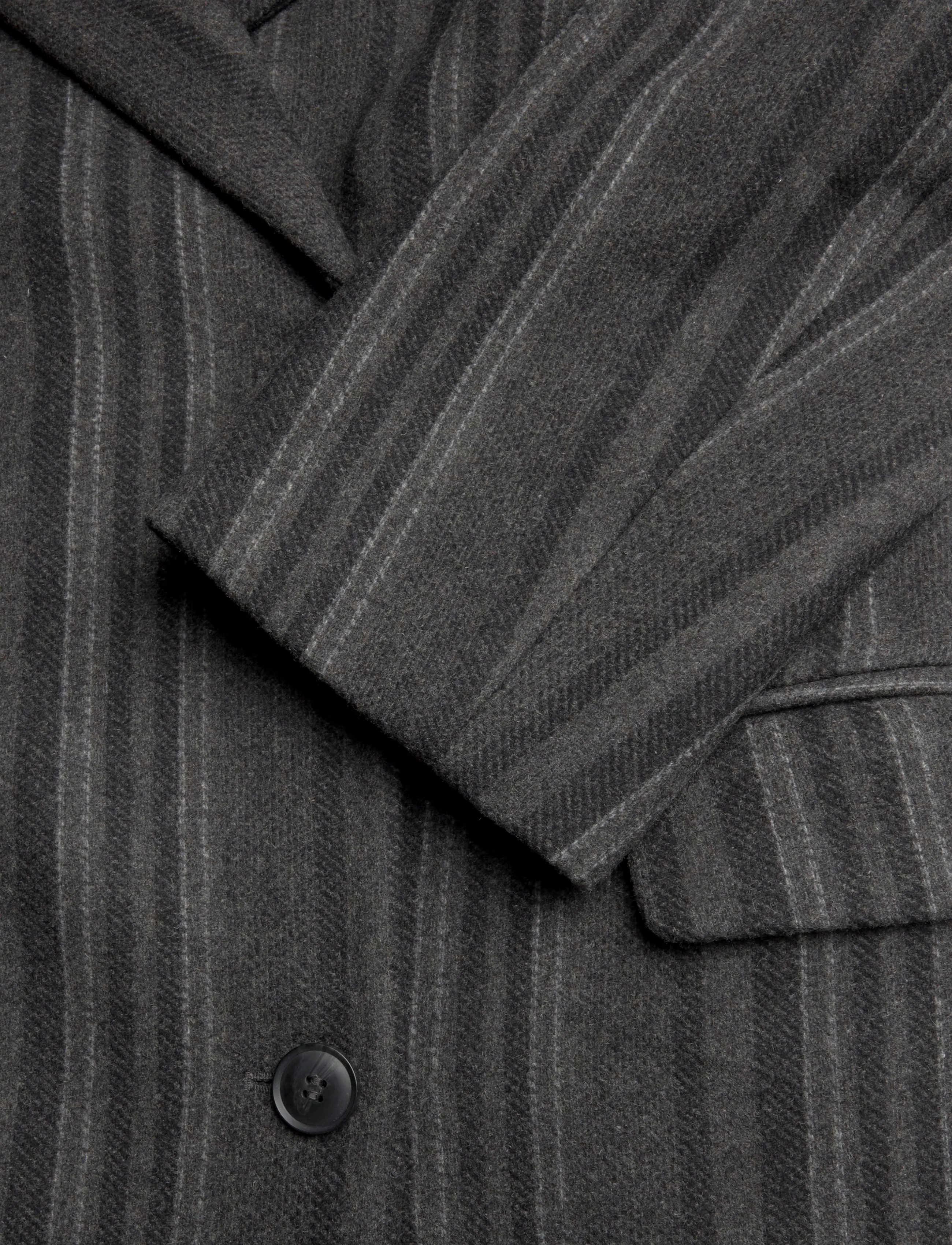Weekday - Logan Double-Breasted Wool-Blend Coat - vinterjackor - dark grey stripe - 3