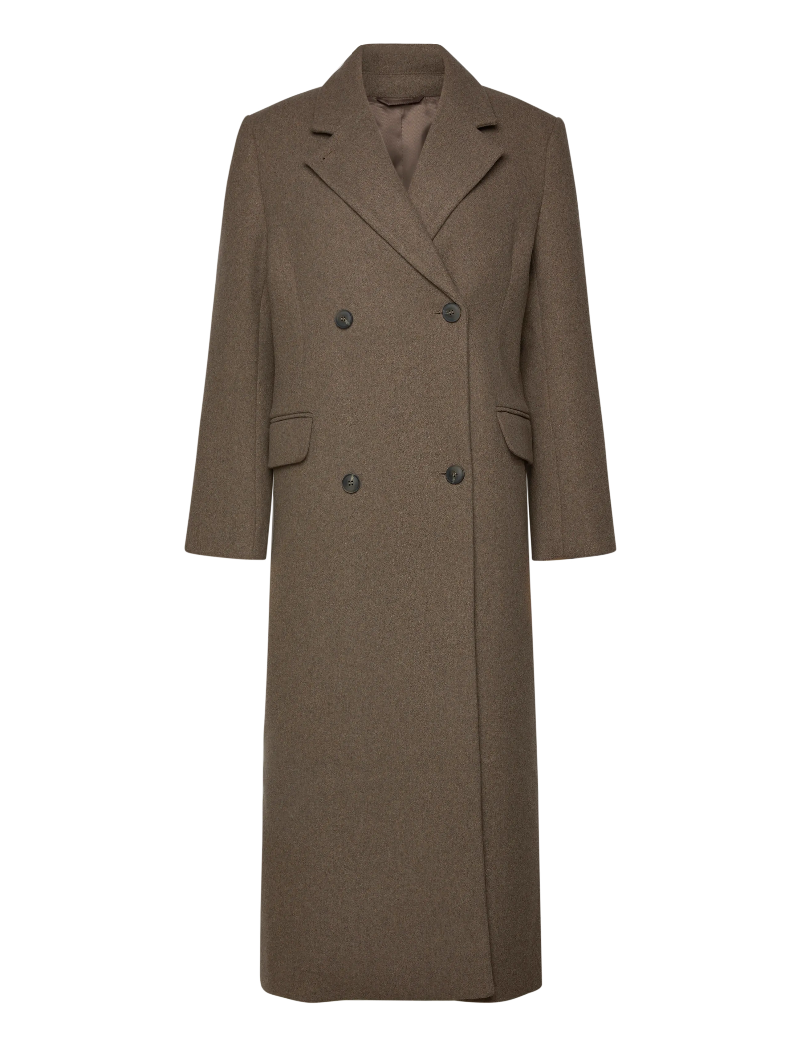 Weekday Logan Double-Breasted Wool-Blend Coat - Julegaver til kvinder - MOLE MELANGE / brown