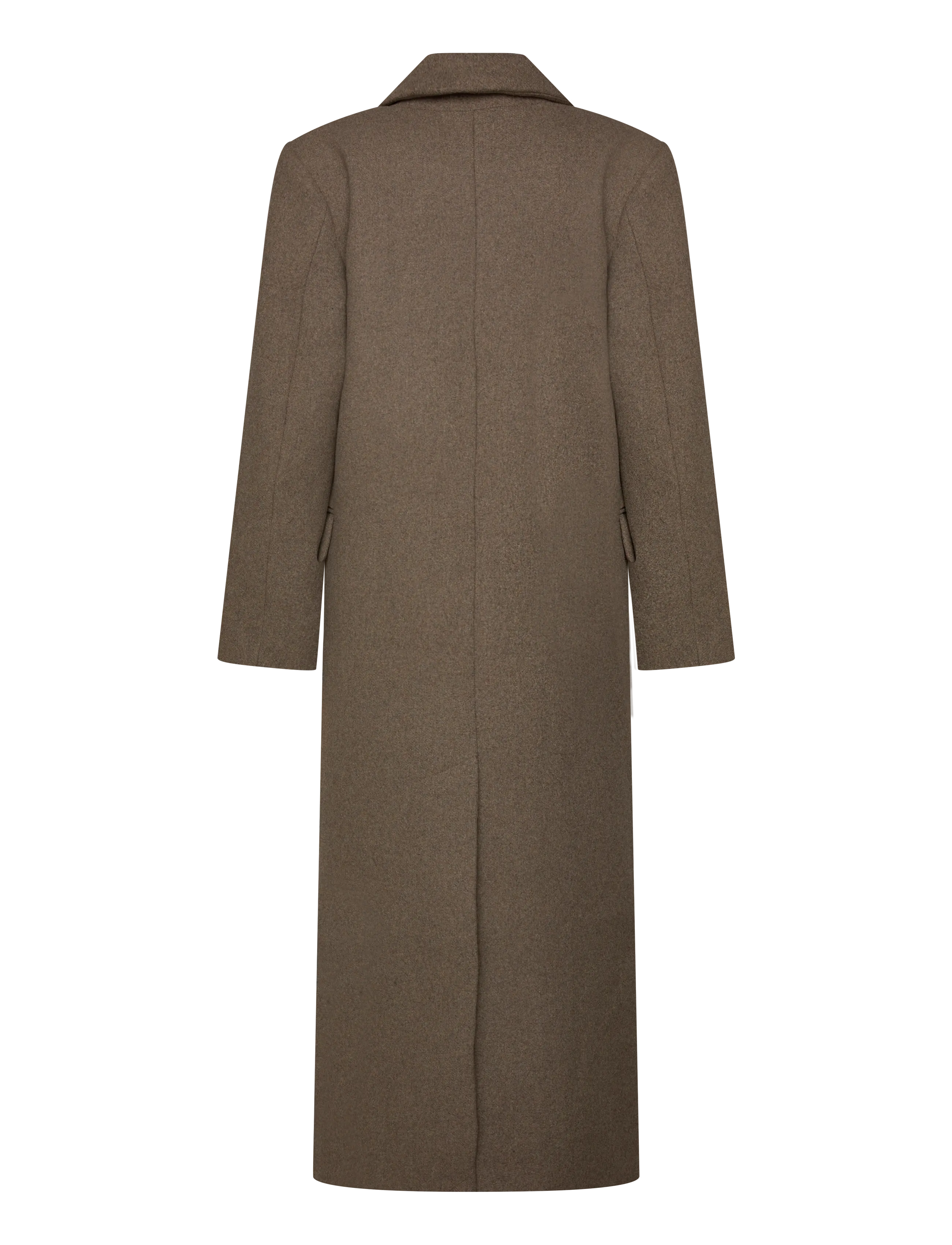 Weekday - Logan Double-Breasted Wool-Blend Coat - vinterjakker - mole melange - 1