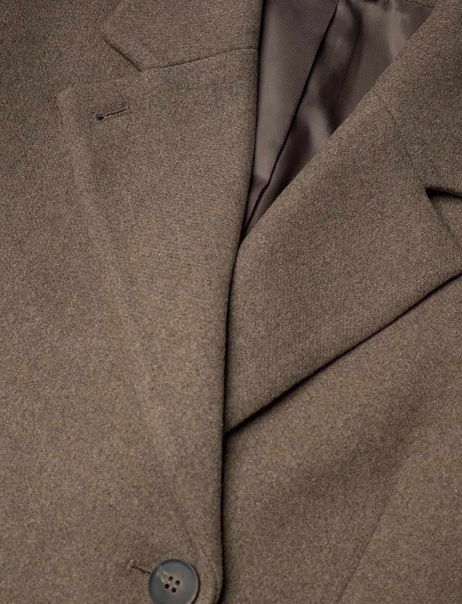 Weekday - Logan Double-Breasted Wool-Blend Coat - vinterjakker - mole melange - 2