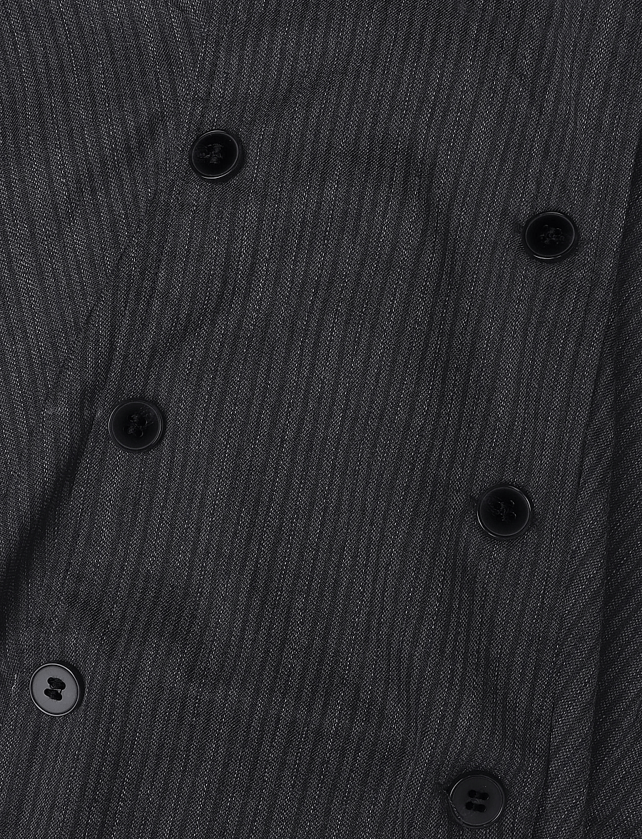 Weekday - Double Breasted Cotton Top - lühikeste varrukatega särgid - black dark - 2