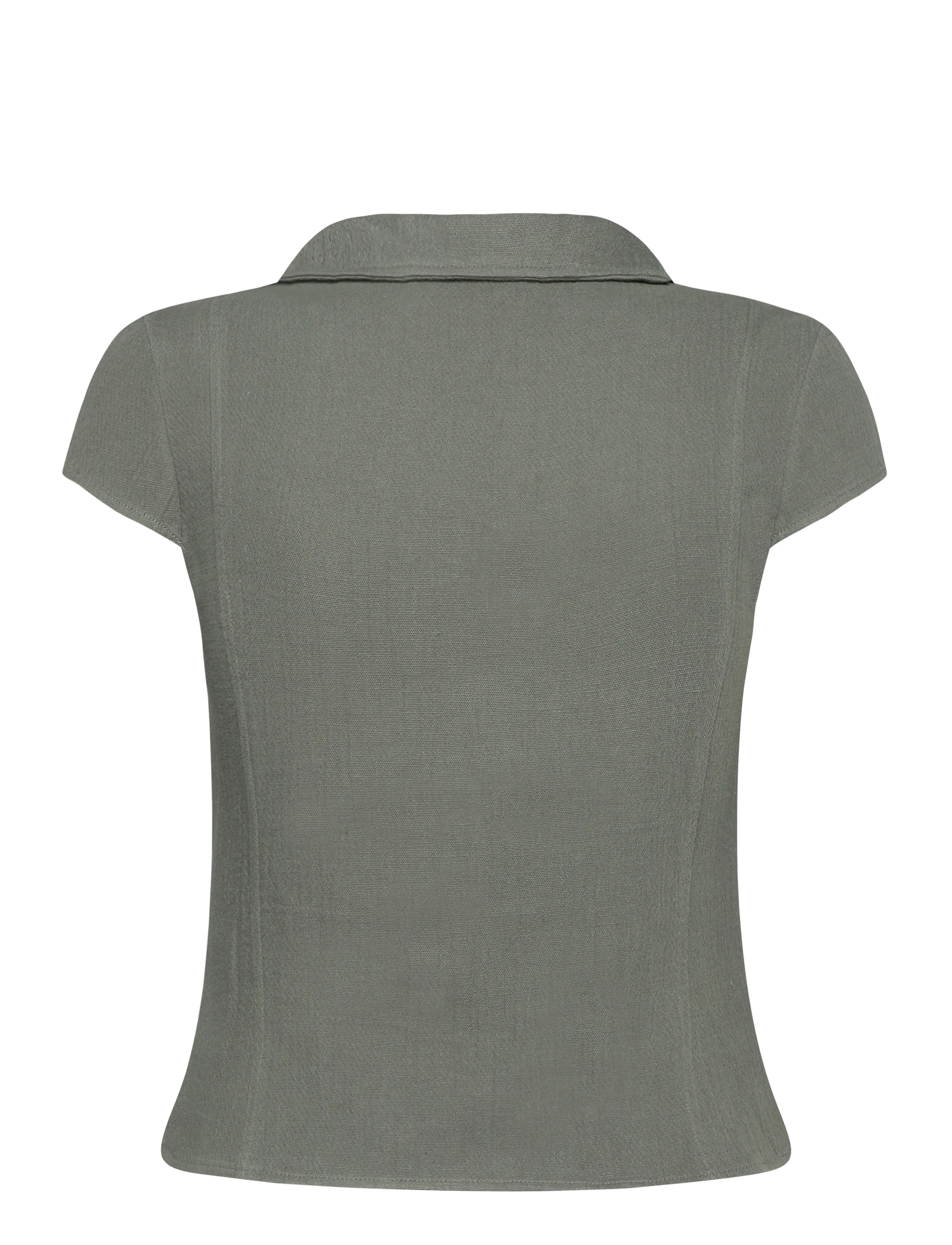 Weekday - Double Breasted Cotton Top - khaki green - 1