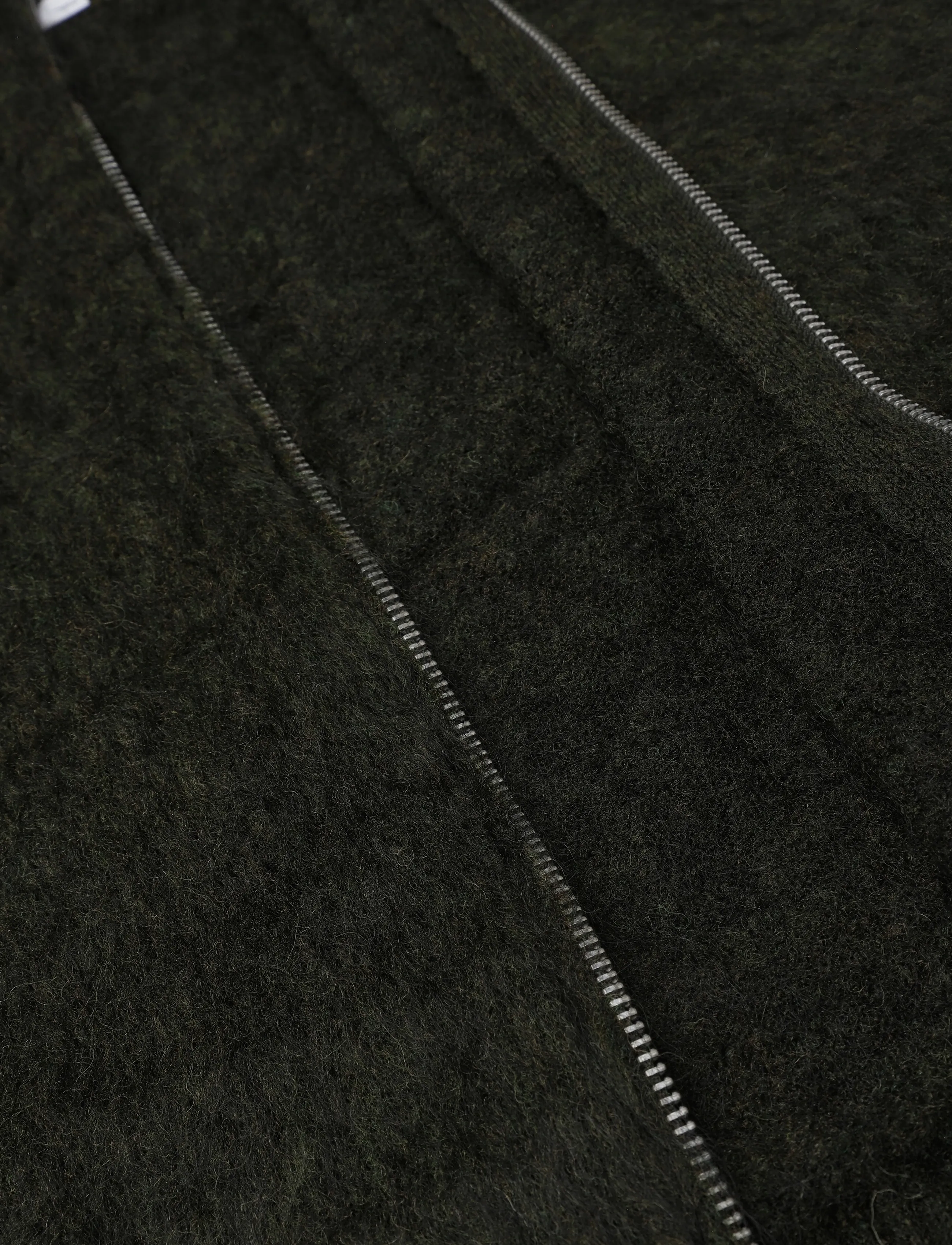 Weekday - Mohair blend zip cardigan - cardigans - dark green - 4
