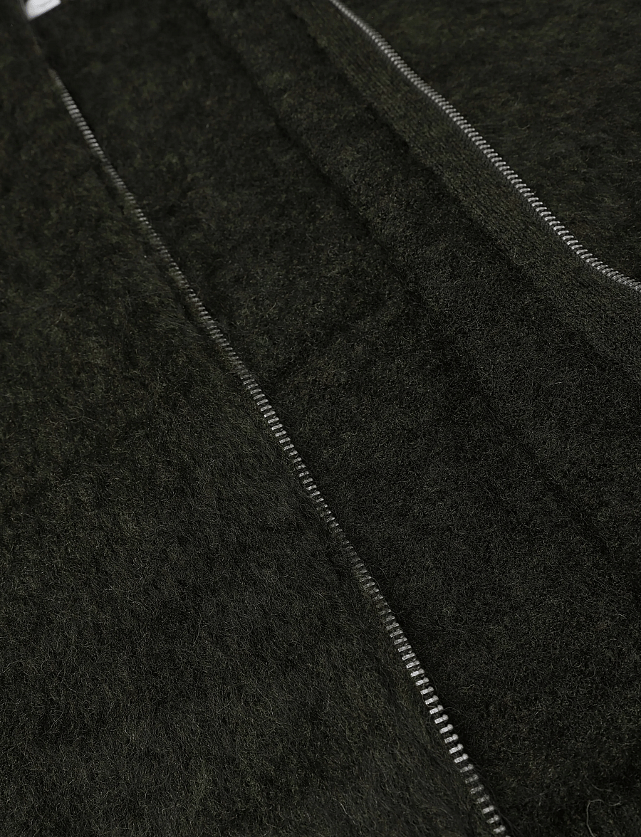 Weekday - Mohair blend zip cardigan - kardiganid - dark green - 4