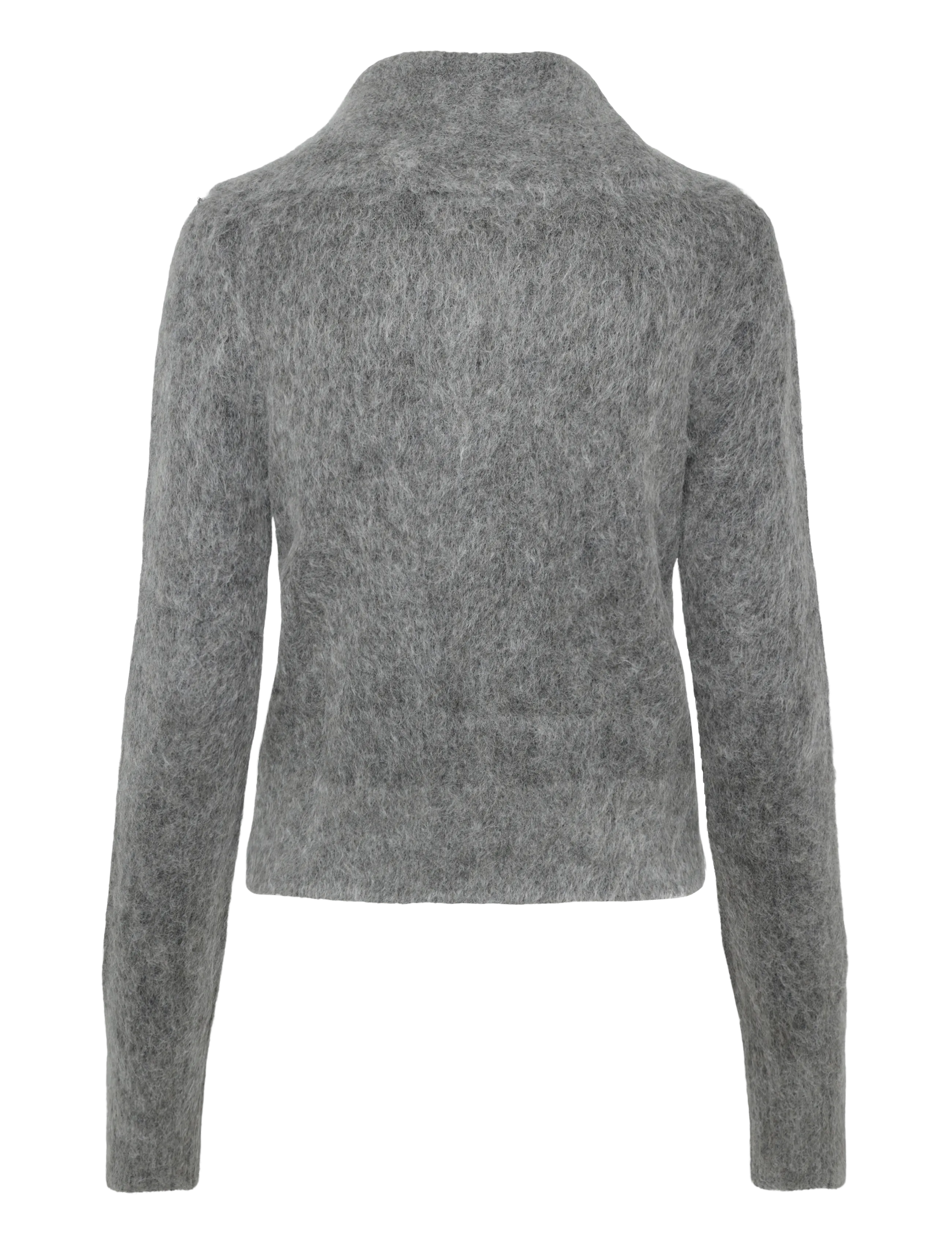 Weekday - Mohair blend zip cardigan - dark grey melange - 1