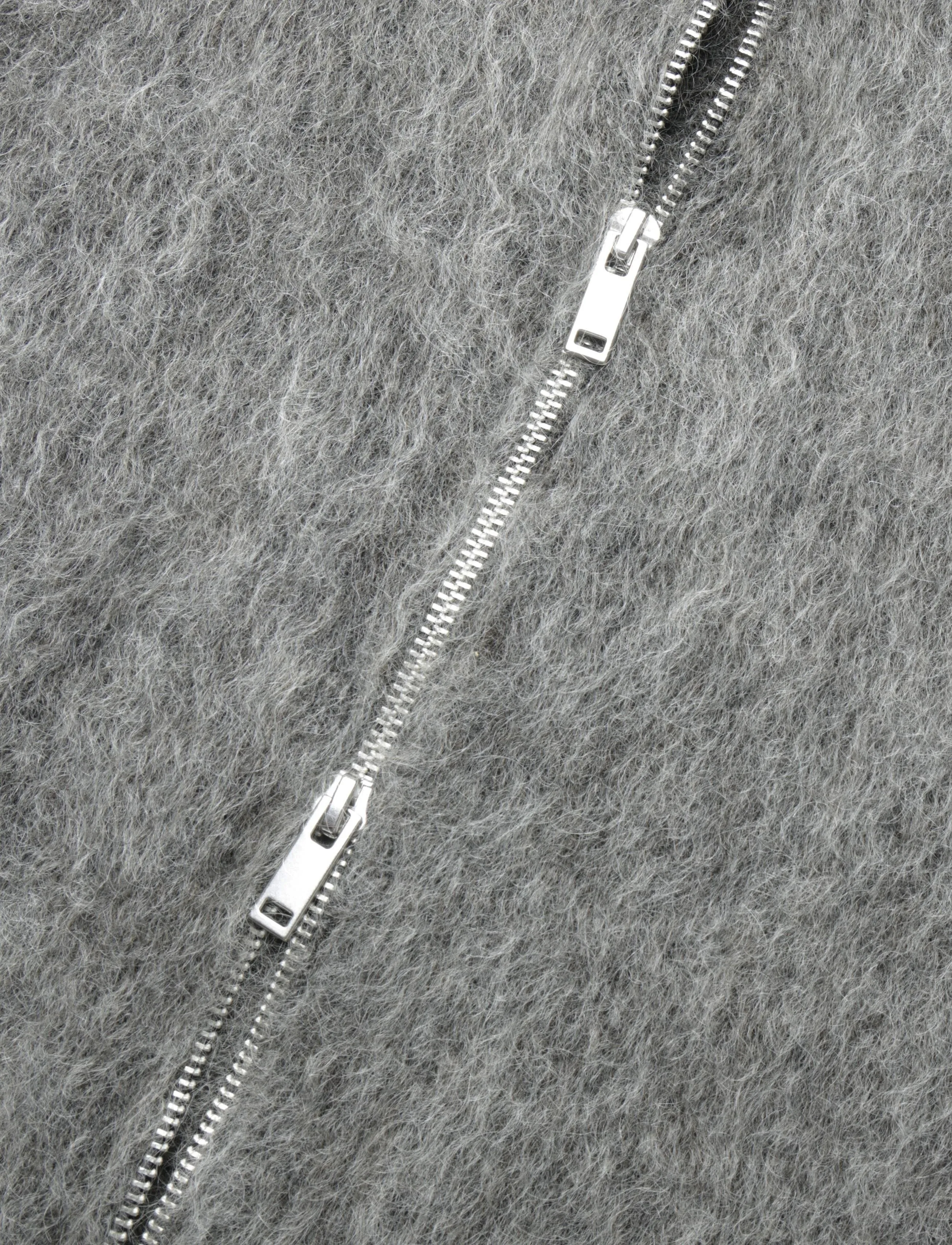 Weekday - Mohair blend zip cardigan - dark grey melange - 3
