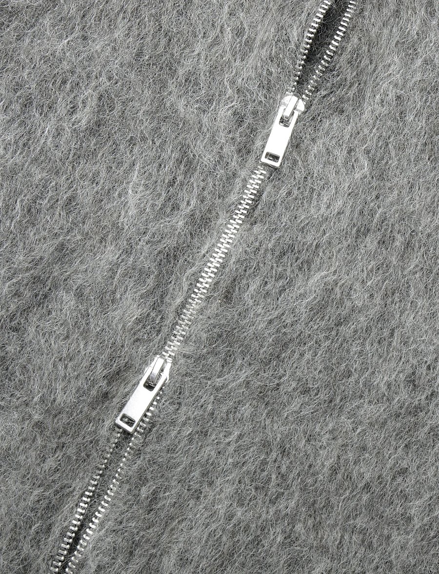 Weekday - Mohair blend zip cardigan - koftor - dark grey melange - 3