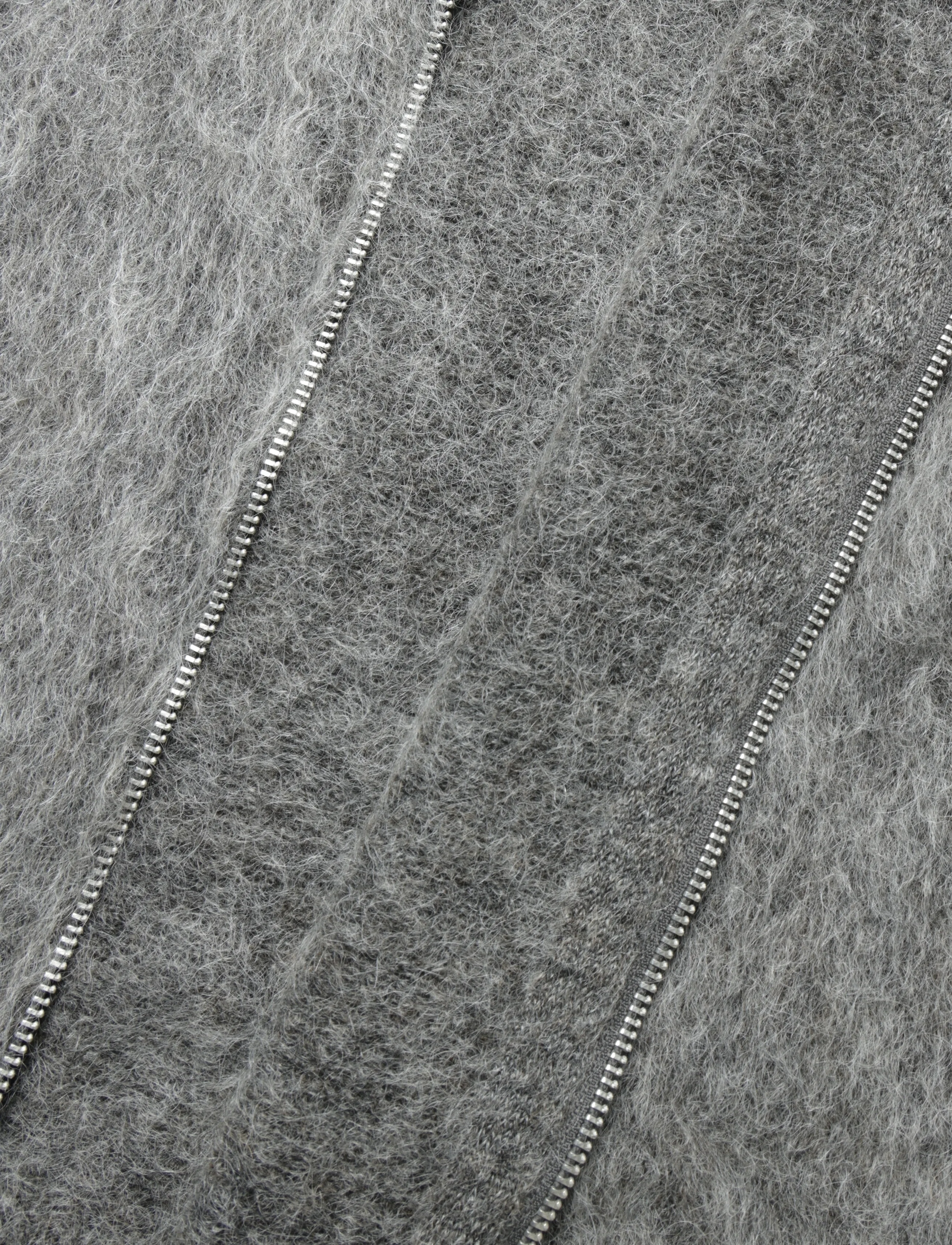 Weekday - Mohair blend zip cardigan - dark grey melange - 4