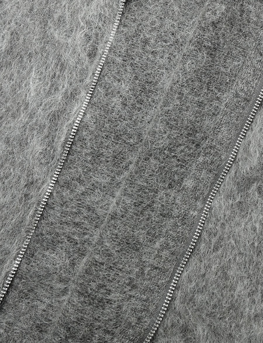 Weekday - Mohair blend zip cardigan - koftor - dark grey melange - 4