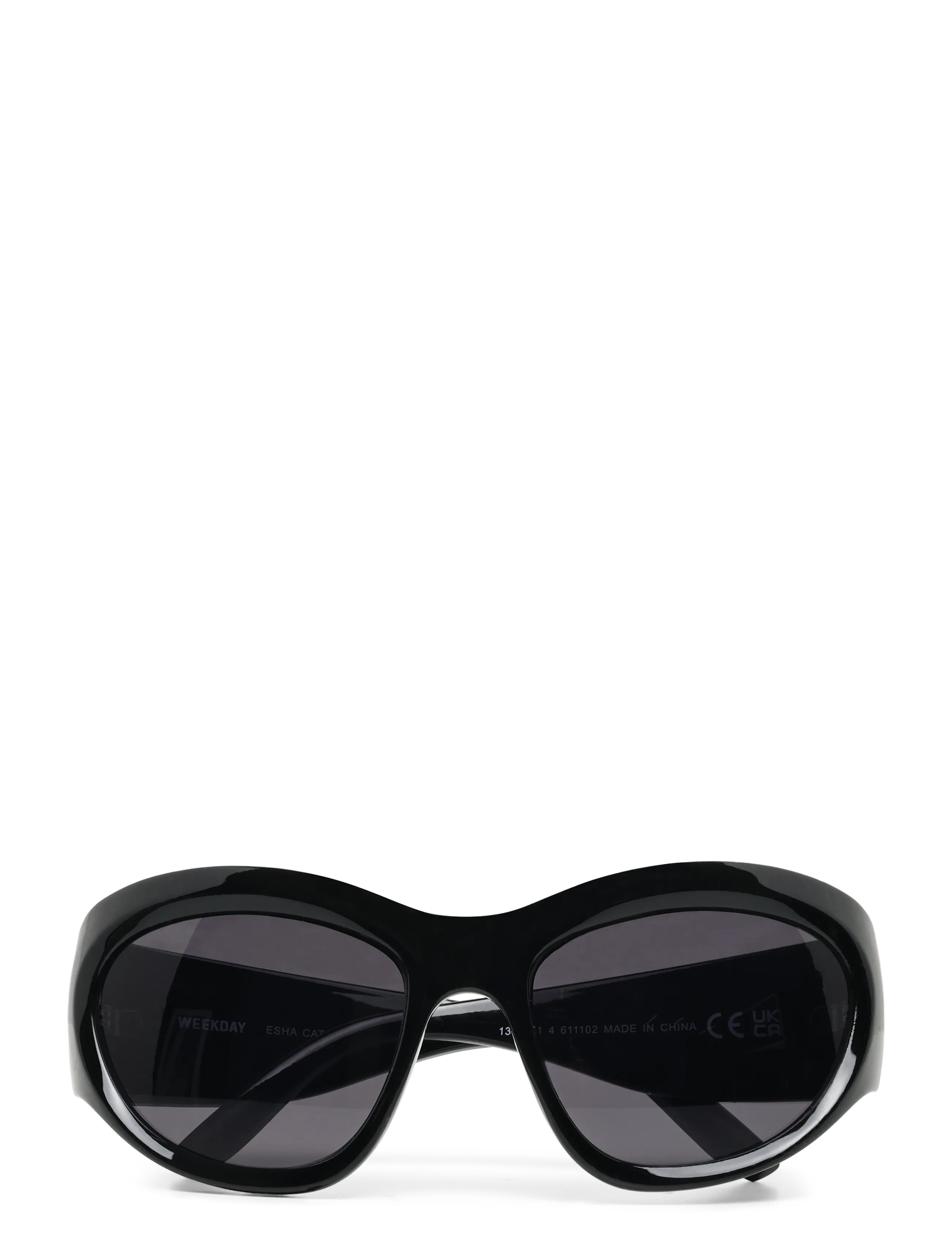 Weekday Oversized Sunglasses, One Size, Black, Solbriller > Solbriller Med Rundt Stel, Dame