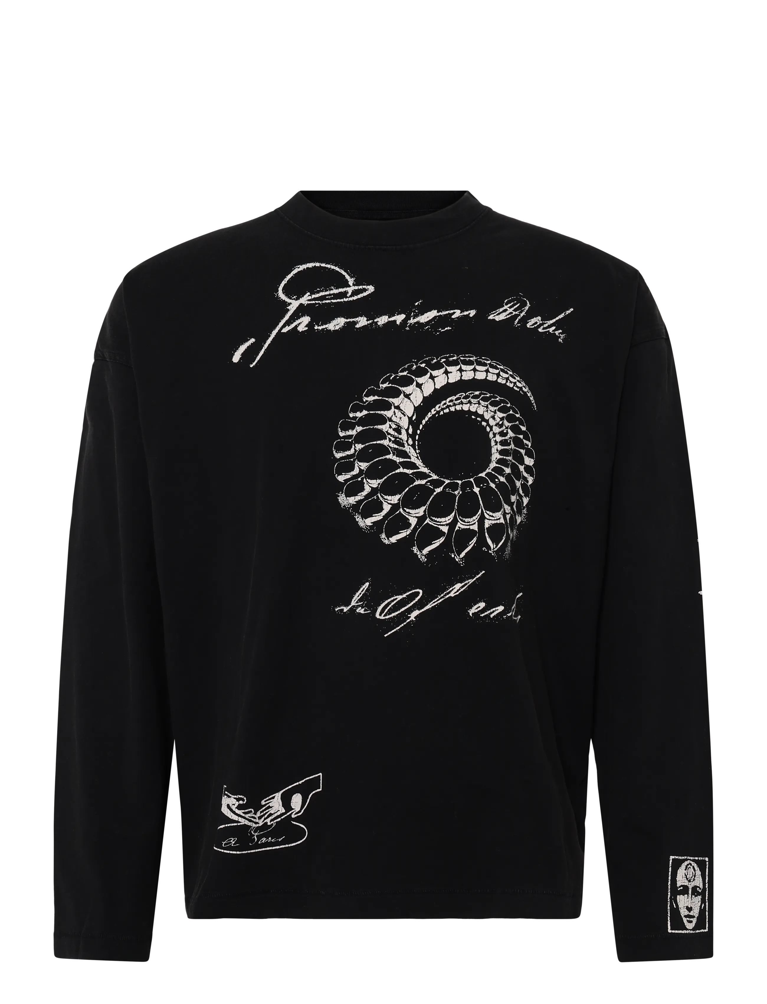 Weekday Oversized Graphic Long-sleeve - Weekday - BLACK "SPIRAL" / black