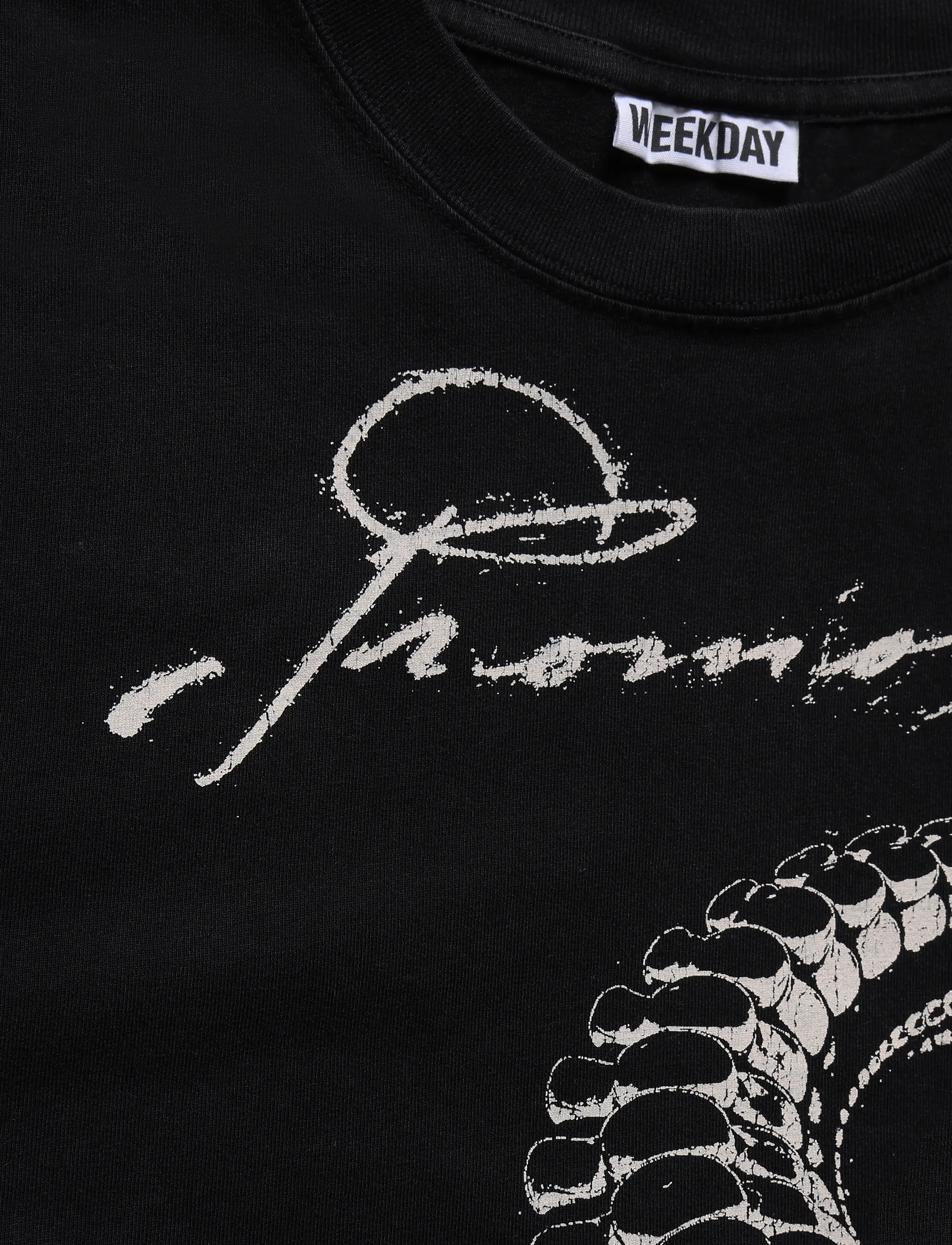 Weekday - Oversized Graphic Long-sleeve - langärmelige t-shirts - black "spiral" - 2