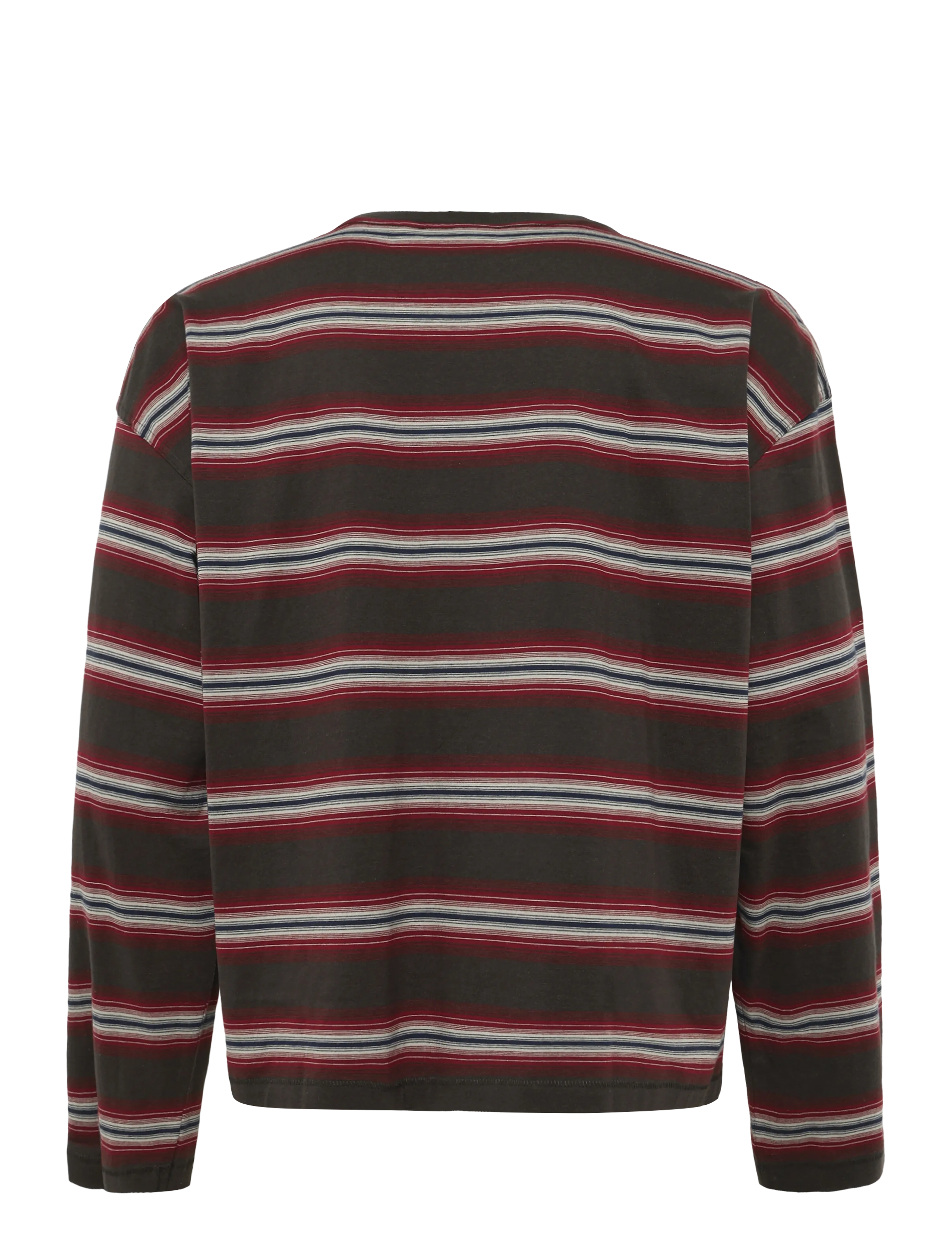 Weekday - Oversized Graphic Long Sleeve - langærmede t-shirts - dark brown stripe - 1