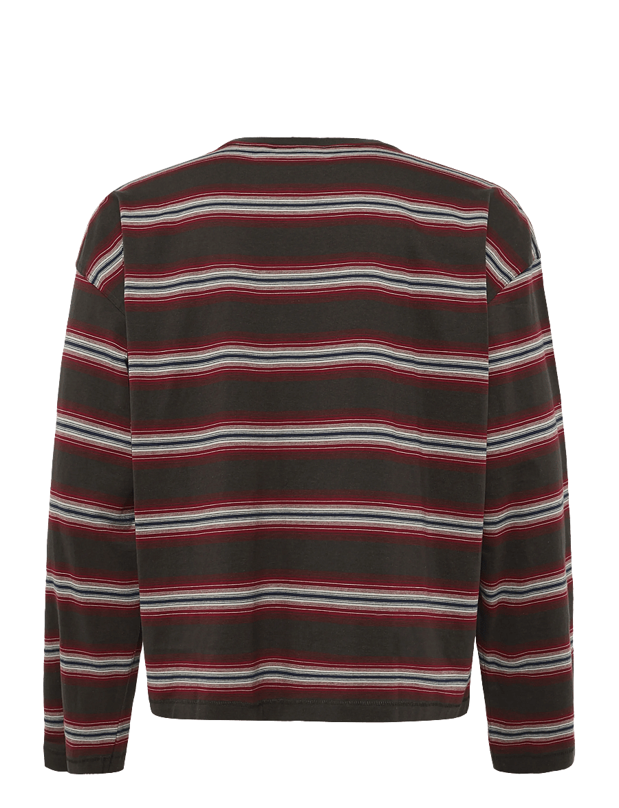 Weekday - Oversized Graphic Long-sleeve - pikkade varrukatega t-särgid - dark brown stripe - 1