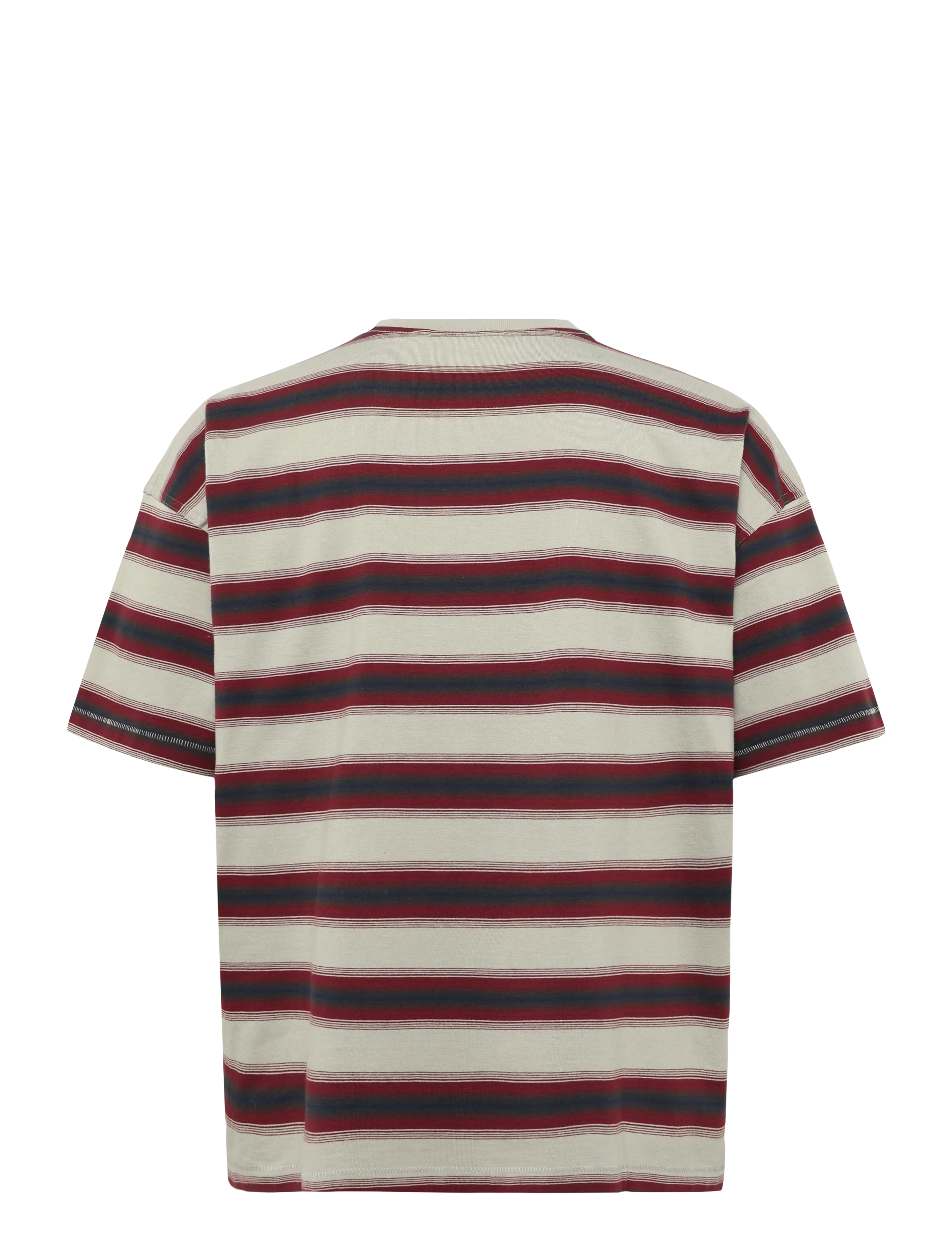 Weekday - Oversized Boxy Graphic T-Shirt - kurzärmelige t-shirts - beige stripe print - 1