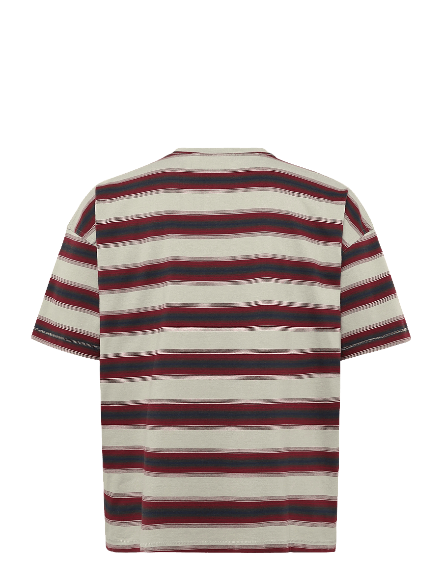 Weekday - Oversized Boxy Graphic T-Shirt - lühikeste varrukatega t-särgid - beige stripe print - 1