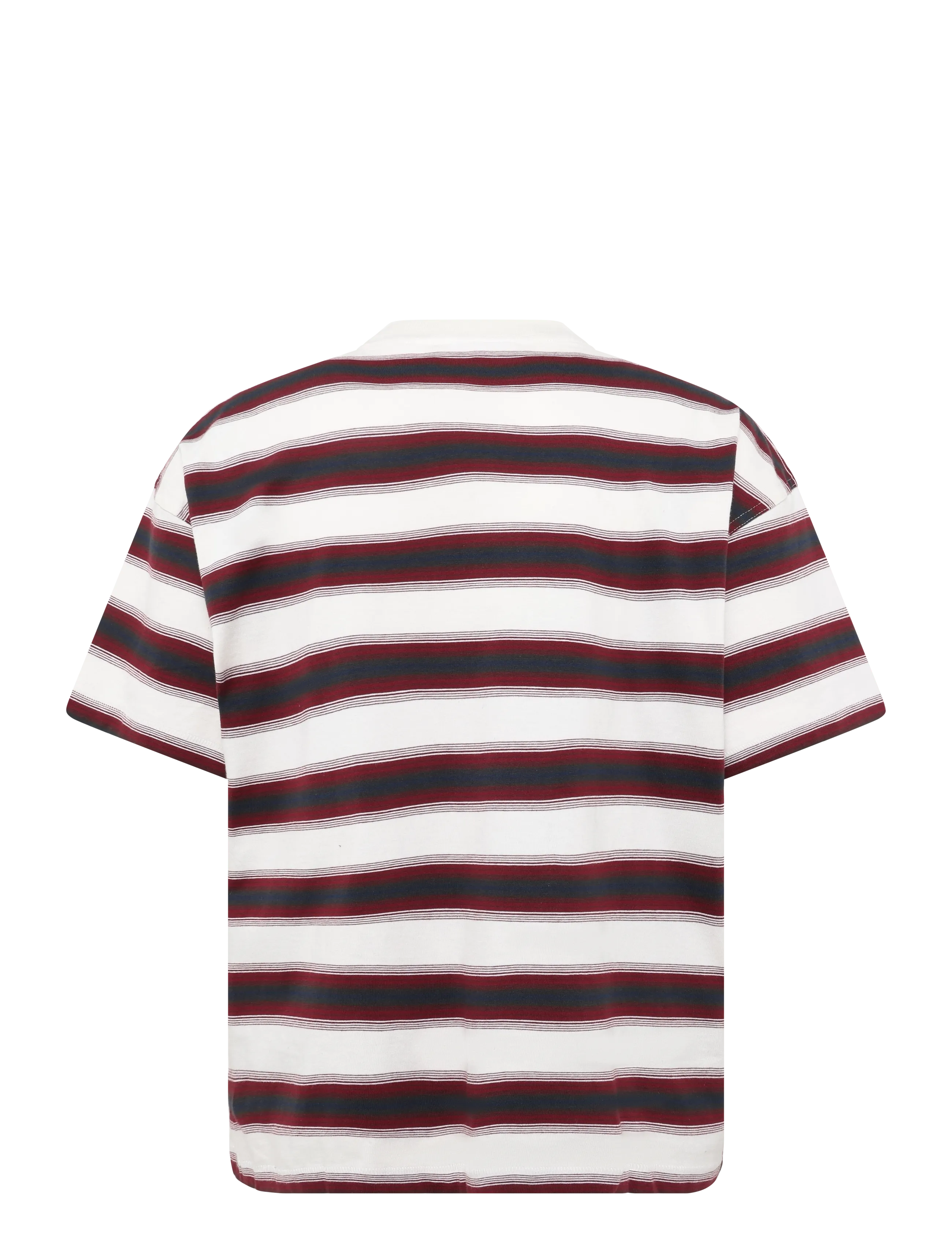 Weekday - Oversized Boxy Graphic T-Shirt - kortärmade t-shirts - red beige stripe - 1