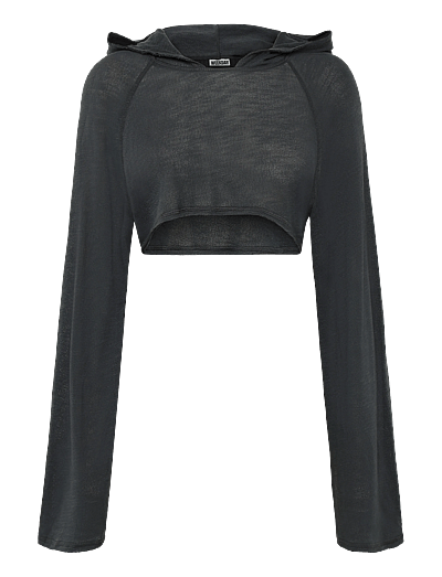 Weekday Hooded Bolero - Crop tops - DARK GREY / grey