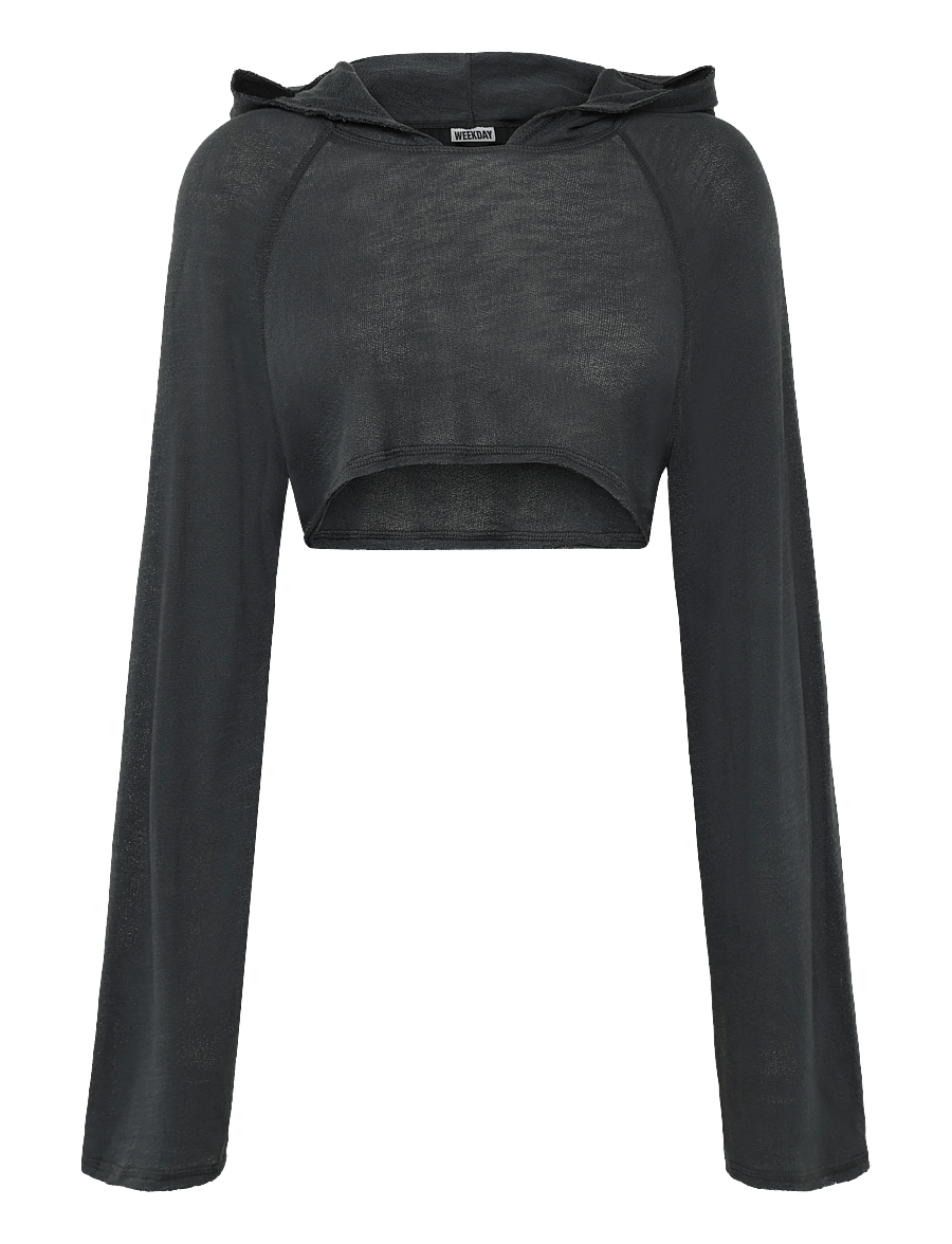 Weekday - Hooded Bolero - crop tops - dark grey - 0
