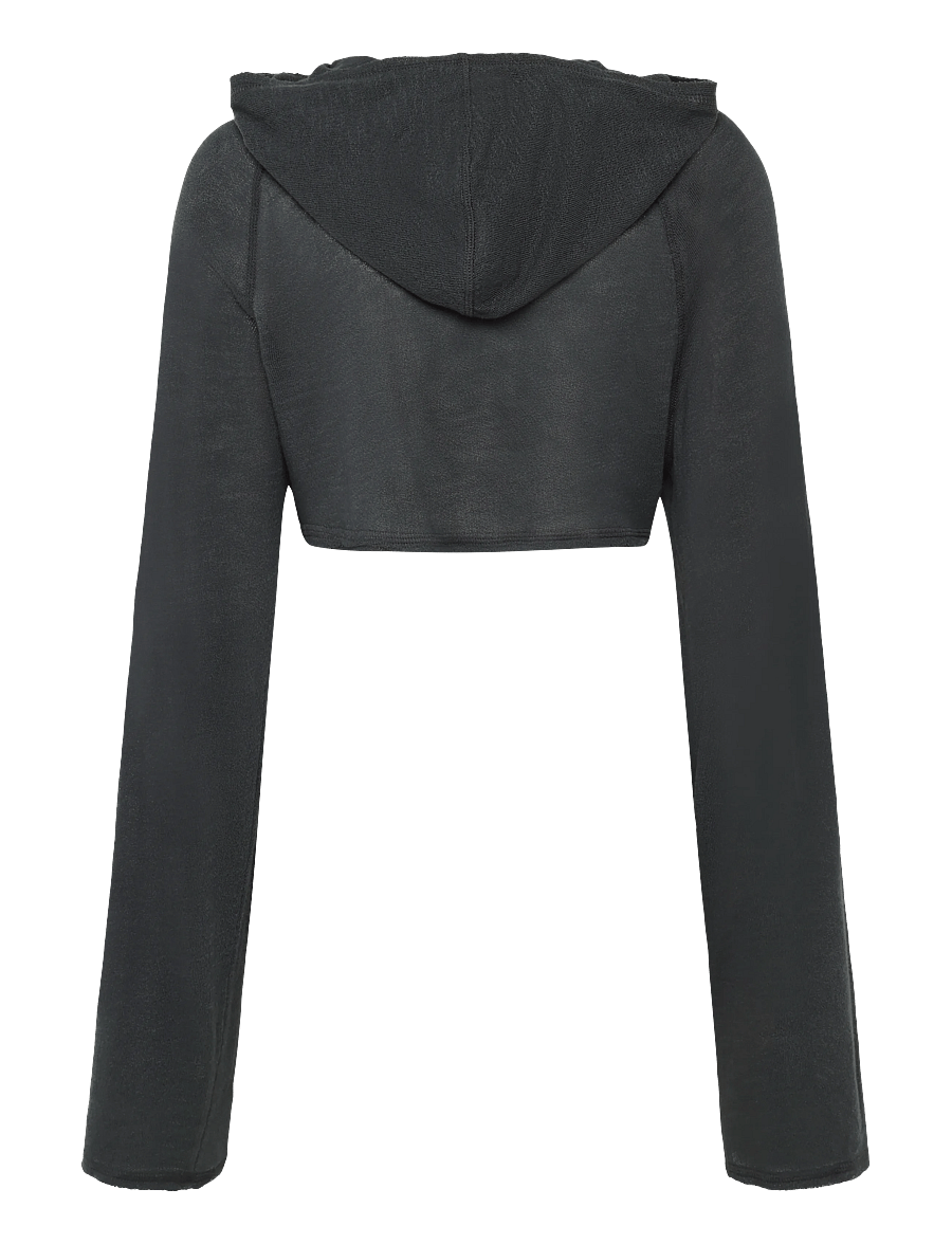 Weekday - Hooded Bolero - crop tops - dark grey - 1