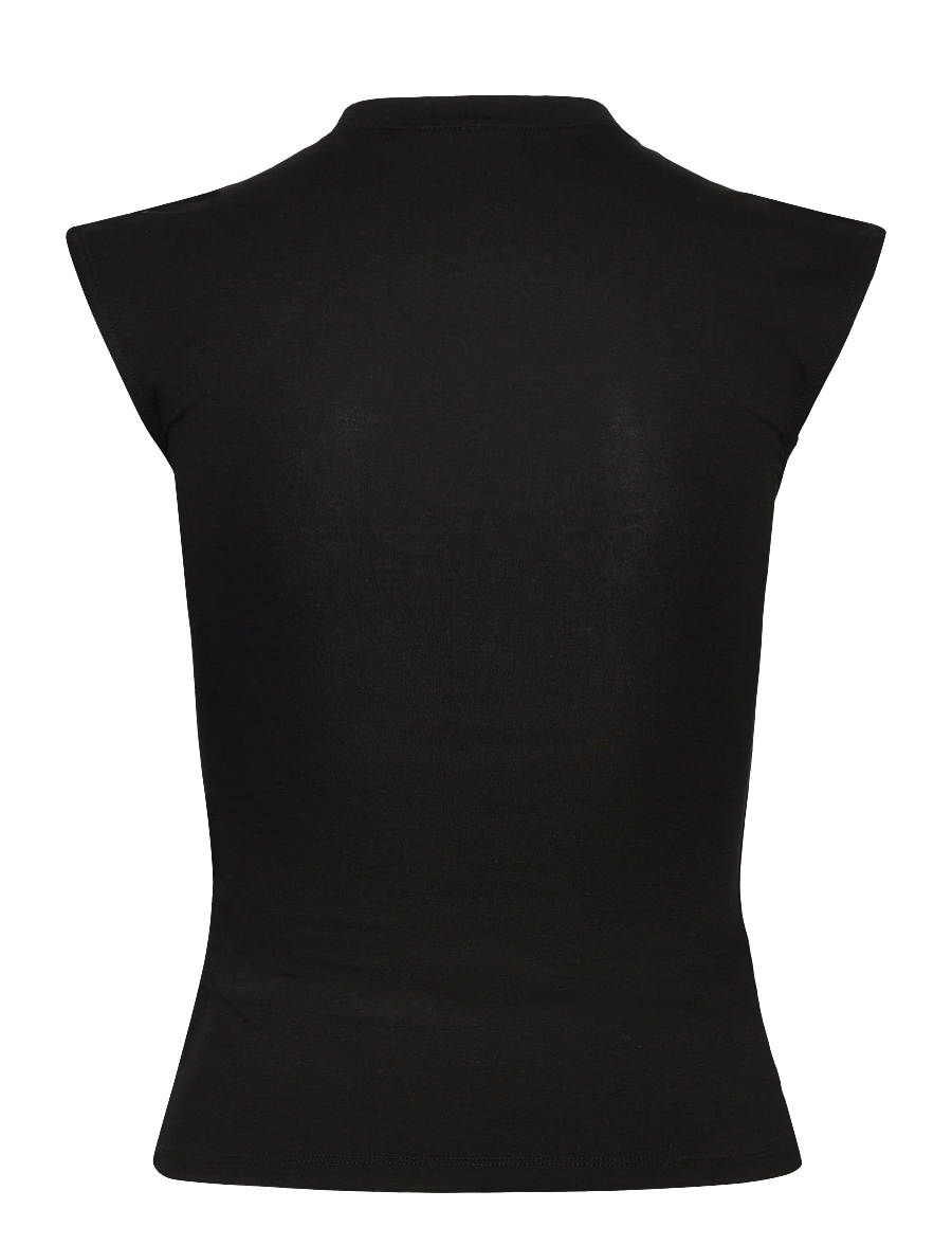 Weekday - Pearl Button Up Top - tanktops - black - 1