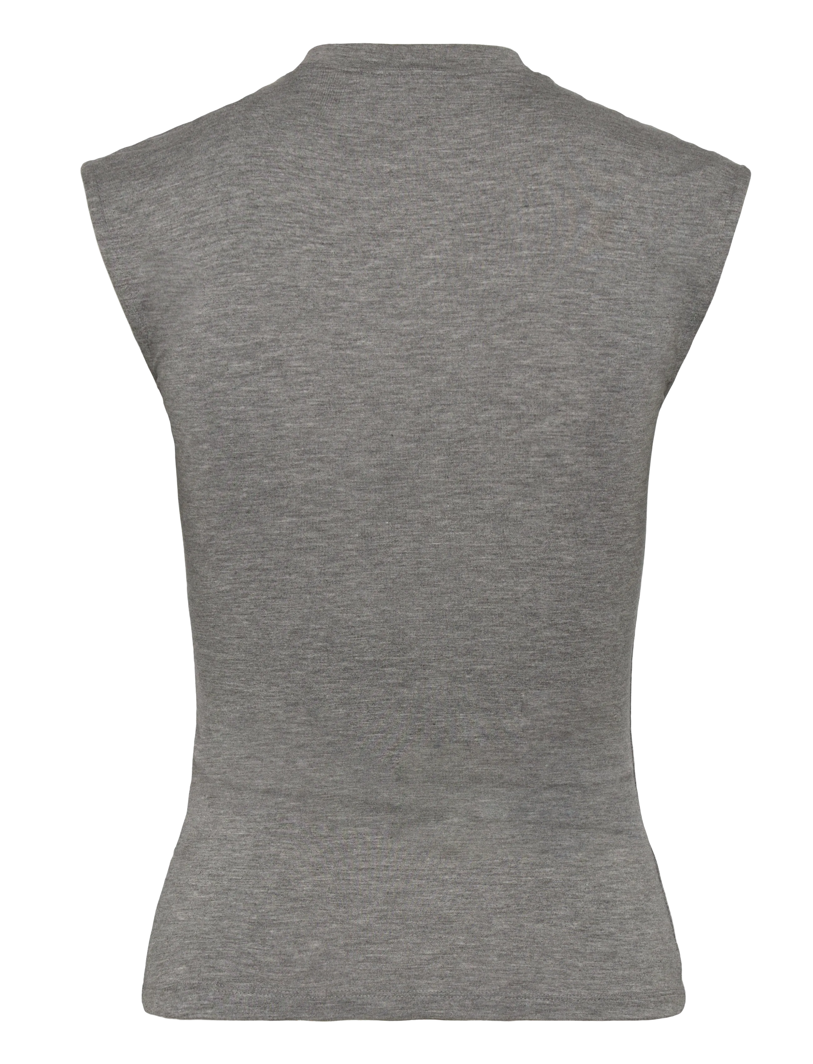 Weekday - Pearl Button Up Top - sleeveless tops - grey melange - 1