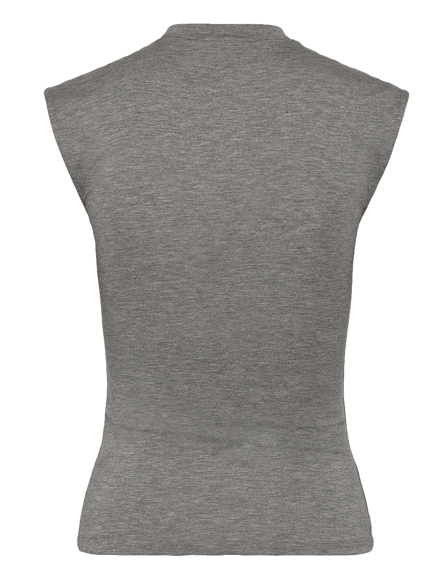 Weekday - Pearl Button Up Top - tanktops - grey melange - 1