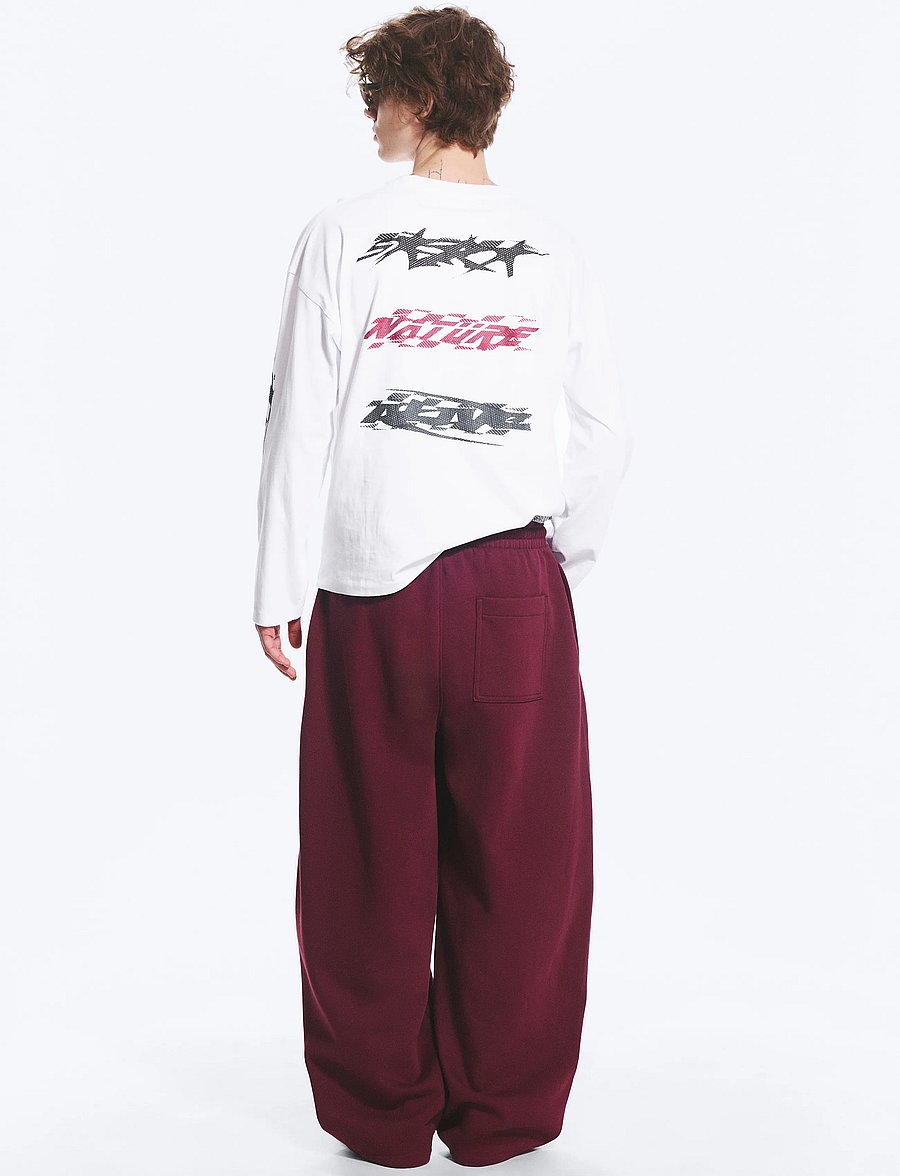 Weekday - Loose Pleated Sweatpants - osta olukorra järgi - burgundy - 4