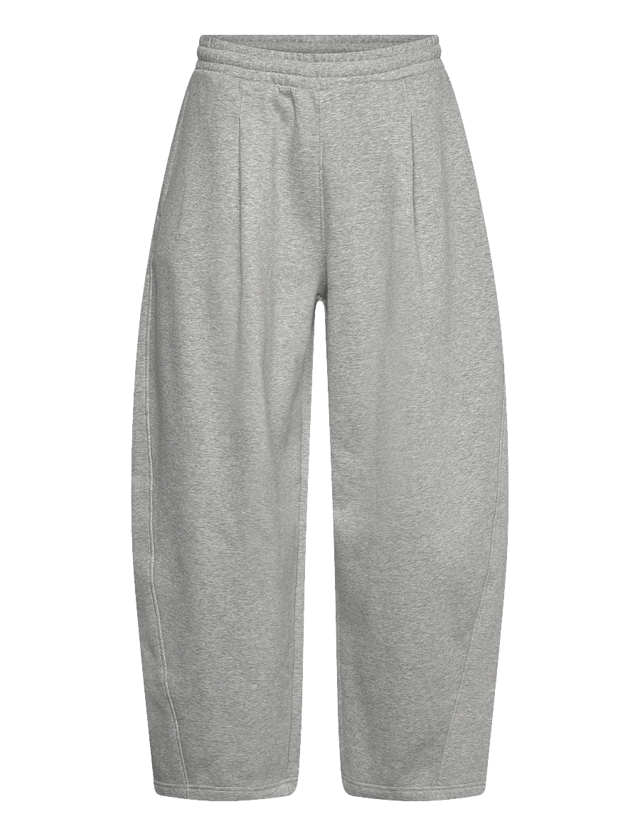 Weekday - Loose Pleated Sweatpants - shop by occasion - grey melange - 1