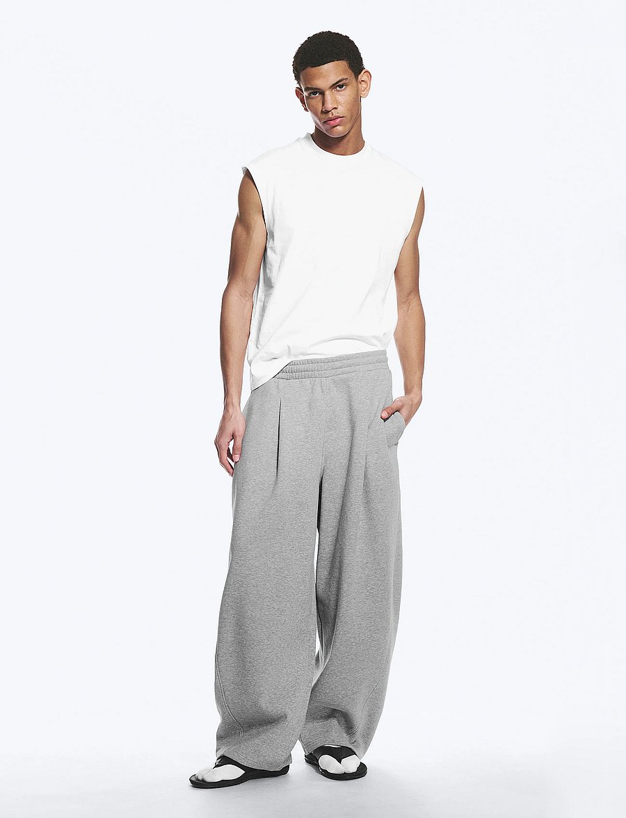 Weekday - Loose Pleated Sweatpants - shop by occasion - grey melange - 0